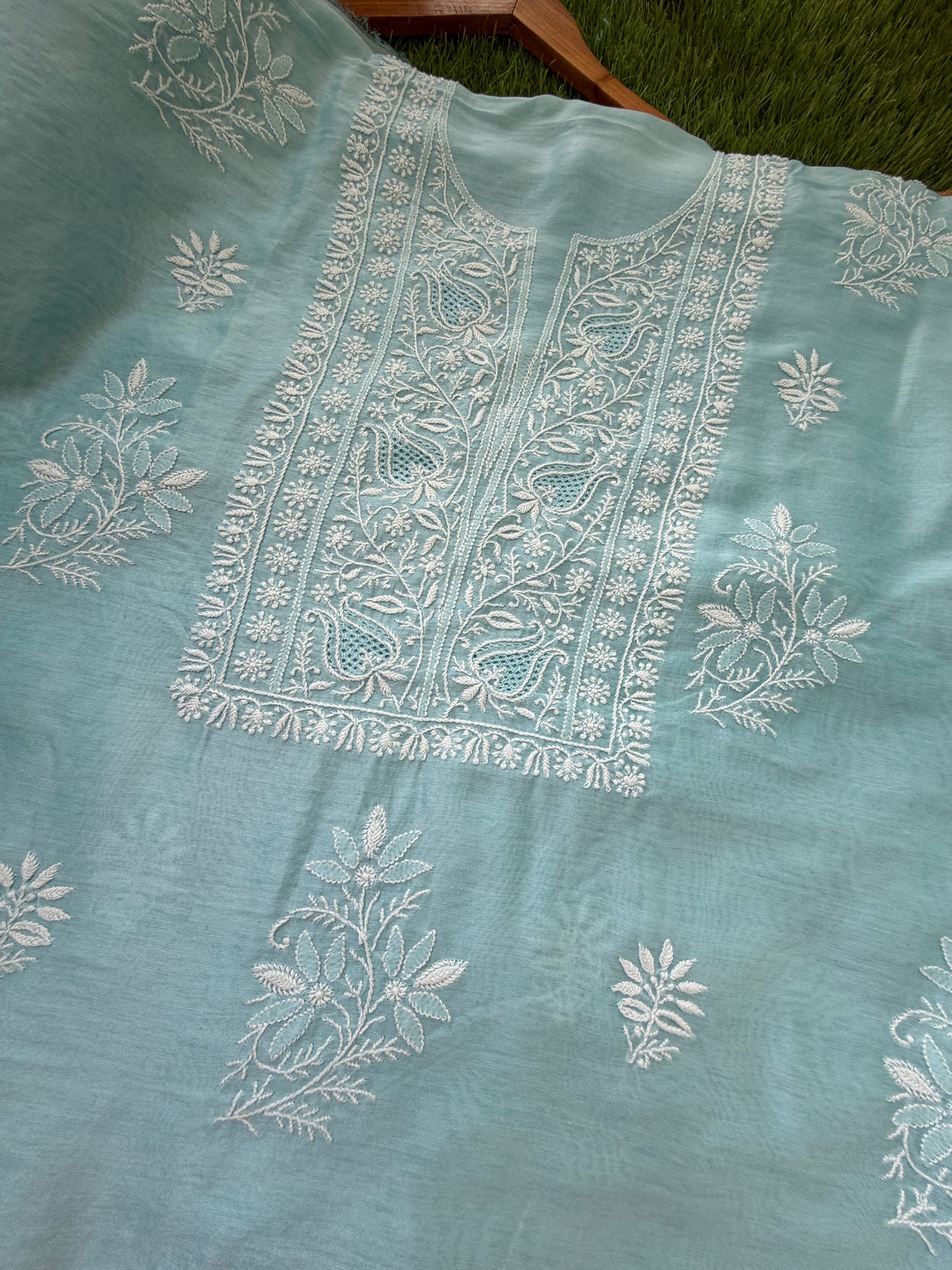 Chikankari chanderi Kurta