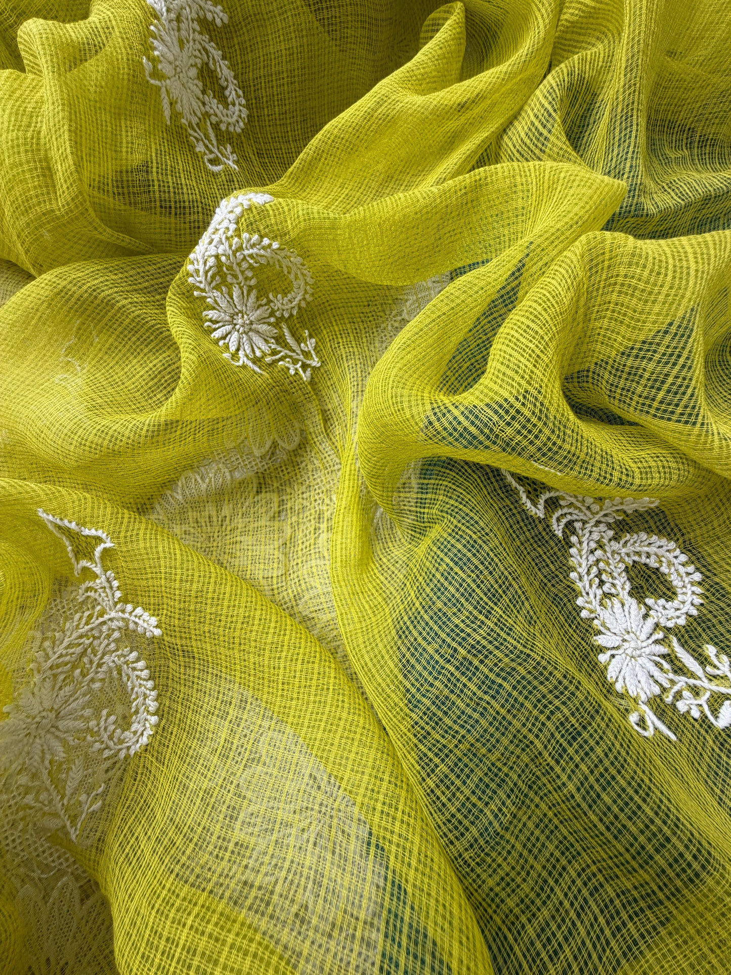 Mangalgiri kurta bottom Kota Doria chikankari dupatta