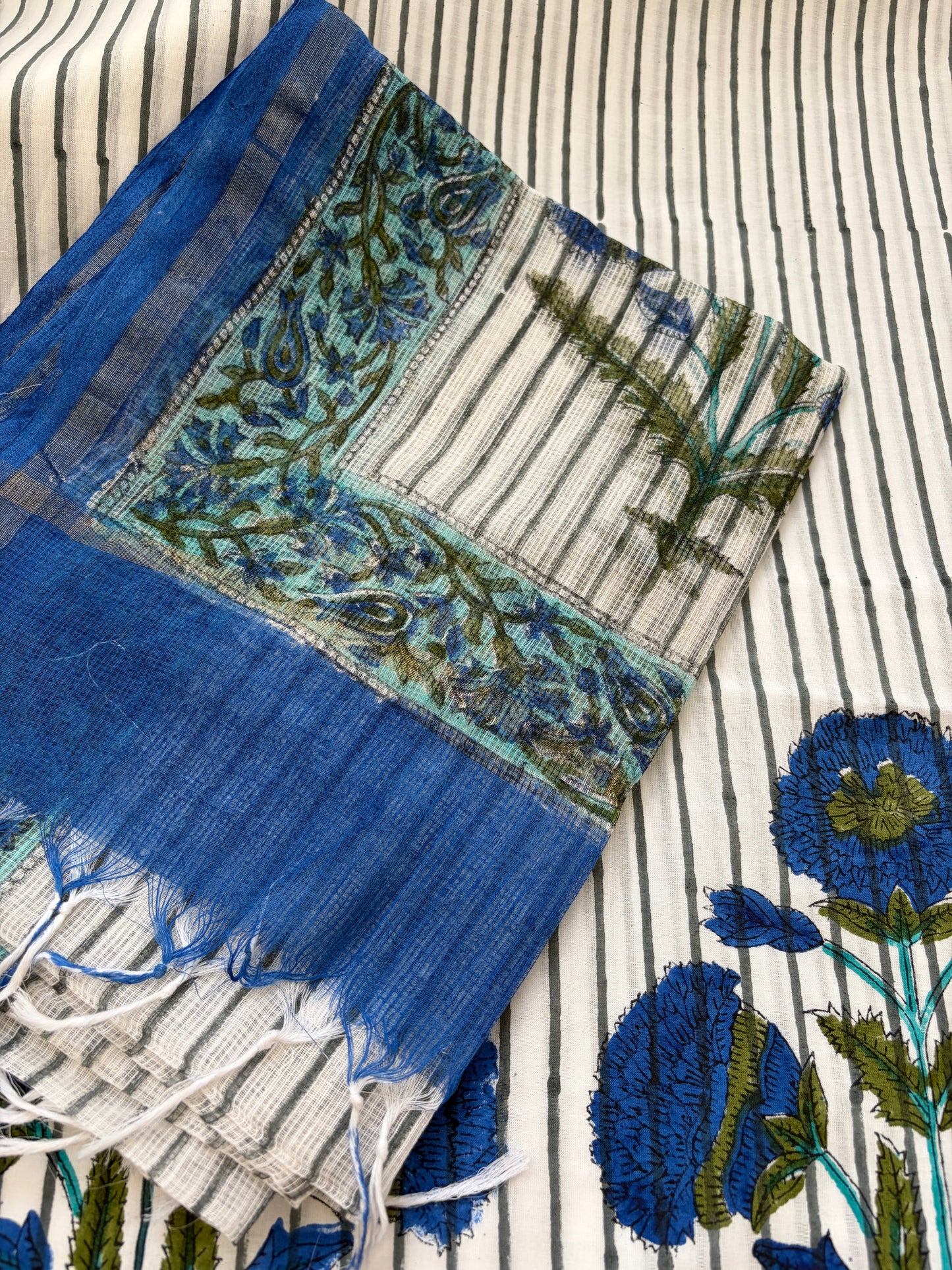 Block print kota Dupatta cotton Kurta bottom