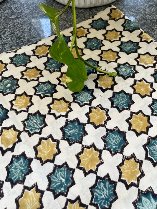 Modal Silk ajrakh fabric