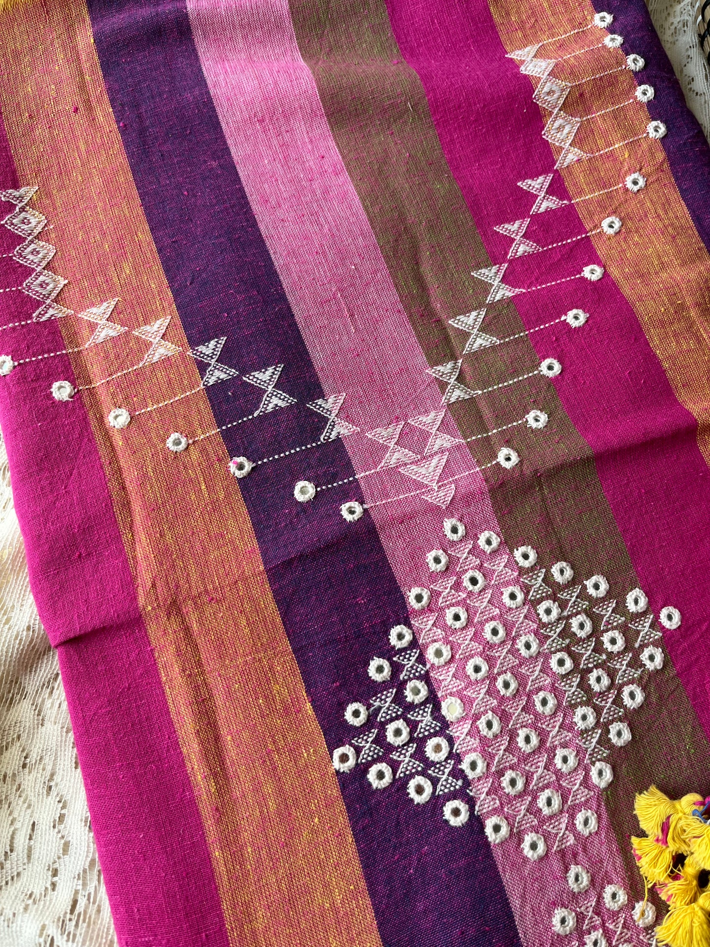Handwoven organic kala Cotton kurta bottom dupatta