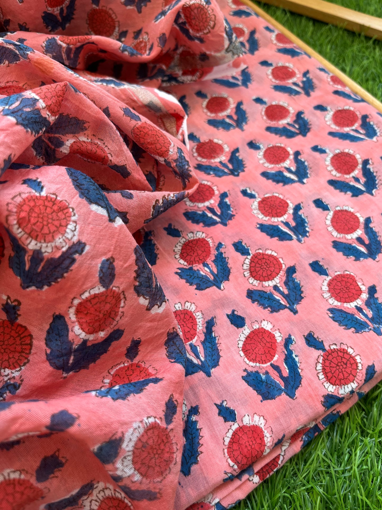 Block print kurta fabric chanderi dupatta