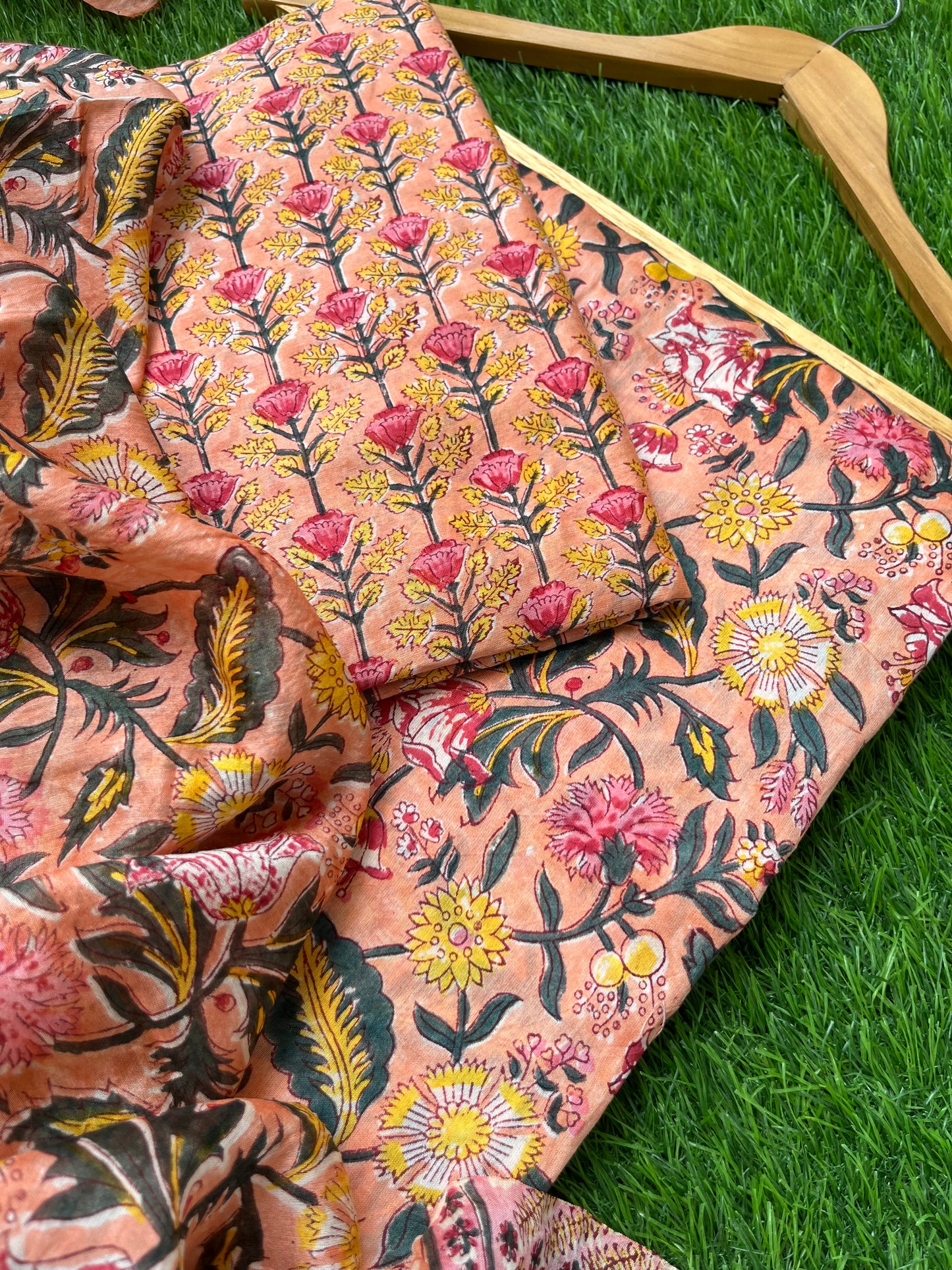 Block print chanderi Dupatta Kurta bottom