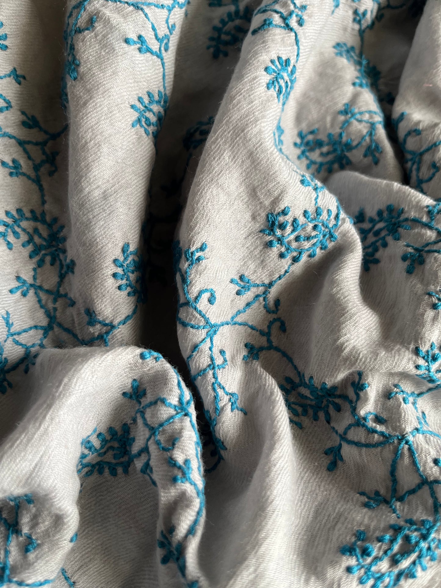Pure wool chikankari shawl