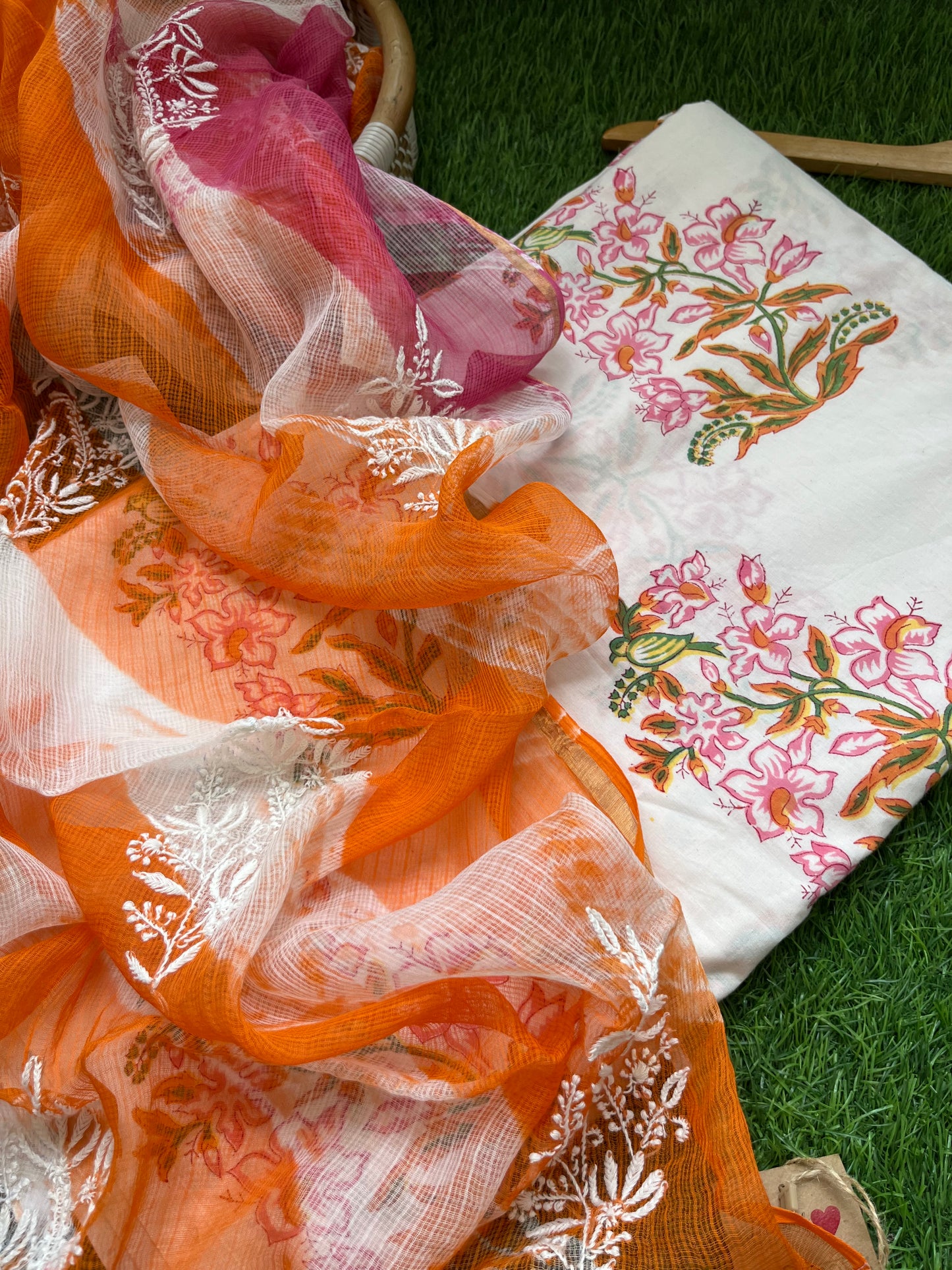 Cotton kurta bottom Kota Doria dupatta