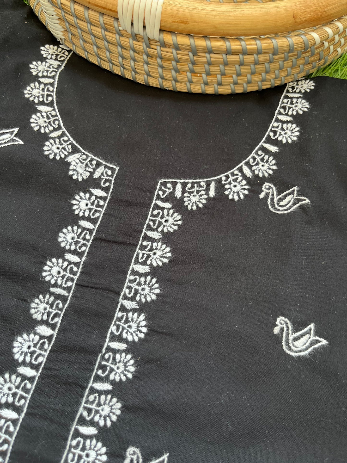 Cotton chikan kurta bottom