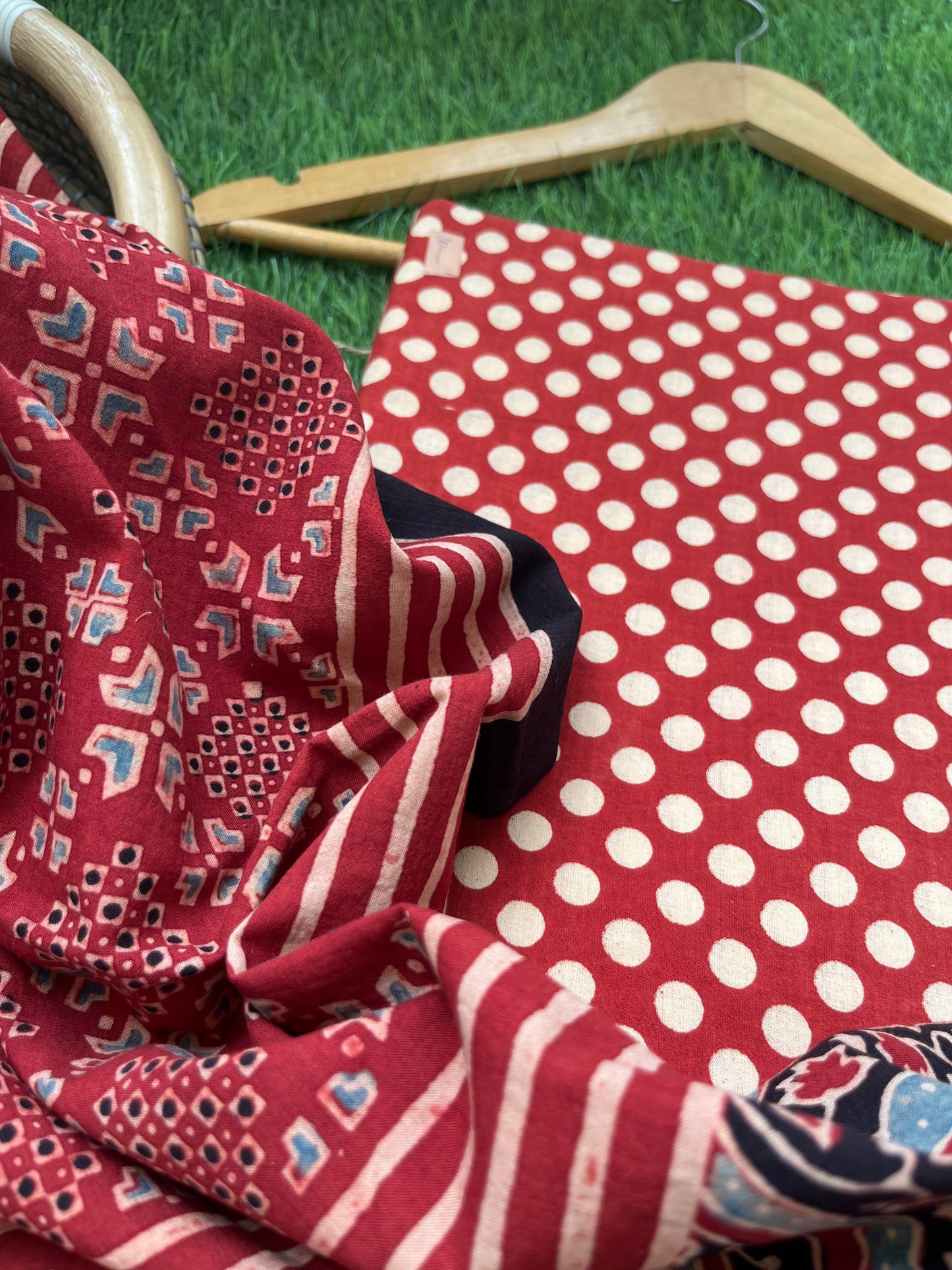 Cotton block print kurta bottom cotton ajrakh dupatta