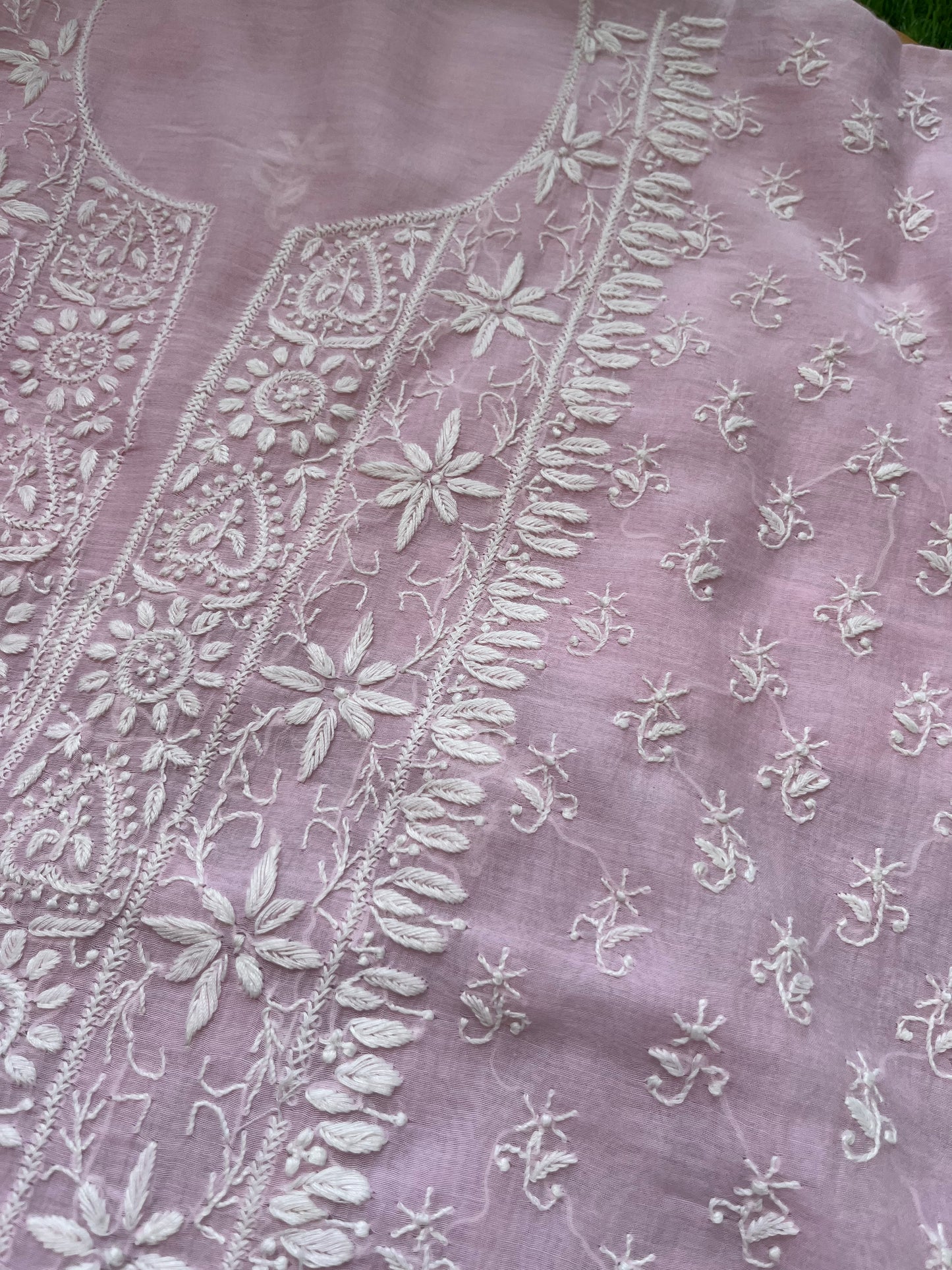 Chanderi Chikankari Kurta kota silk Dupatta