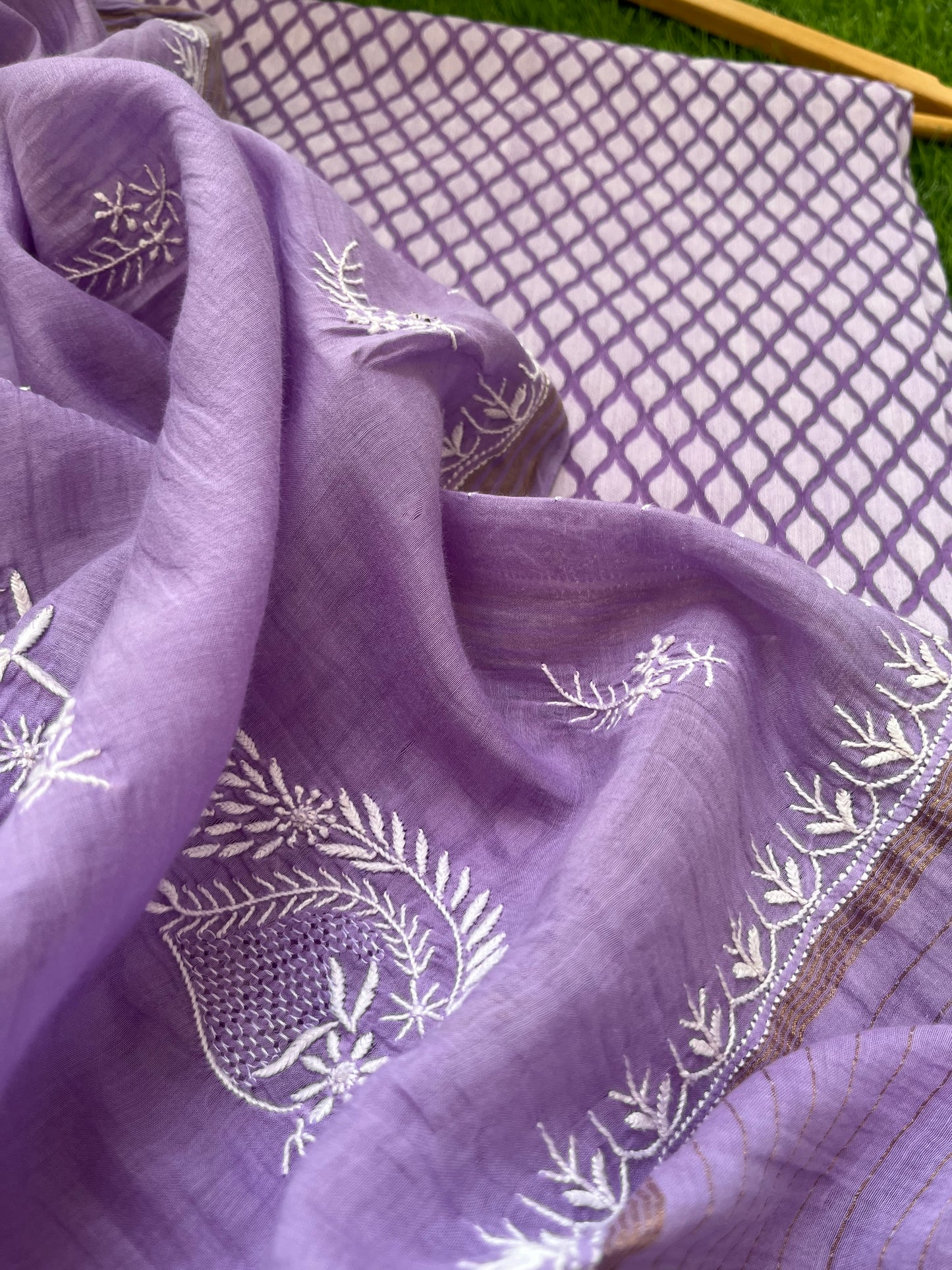 Jaamdani kurta chikankari dupatta