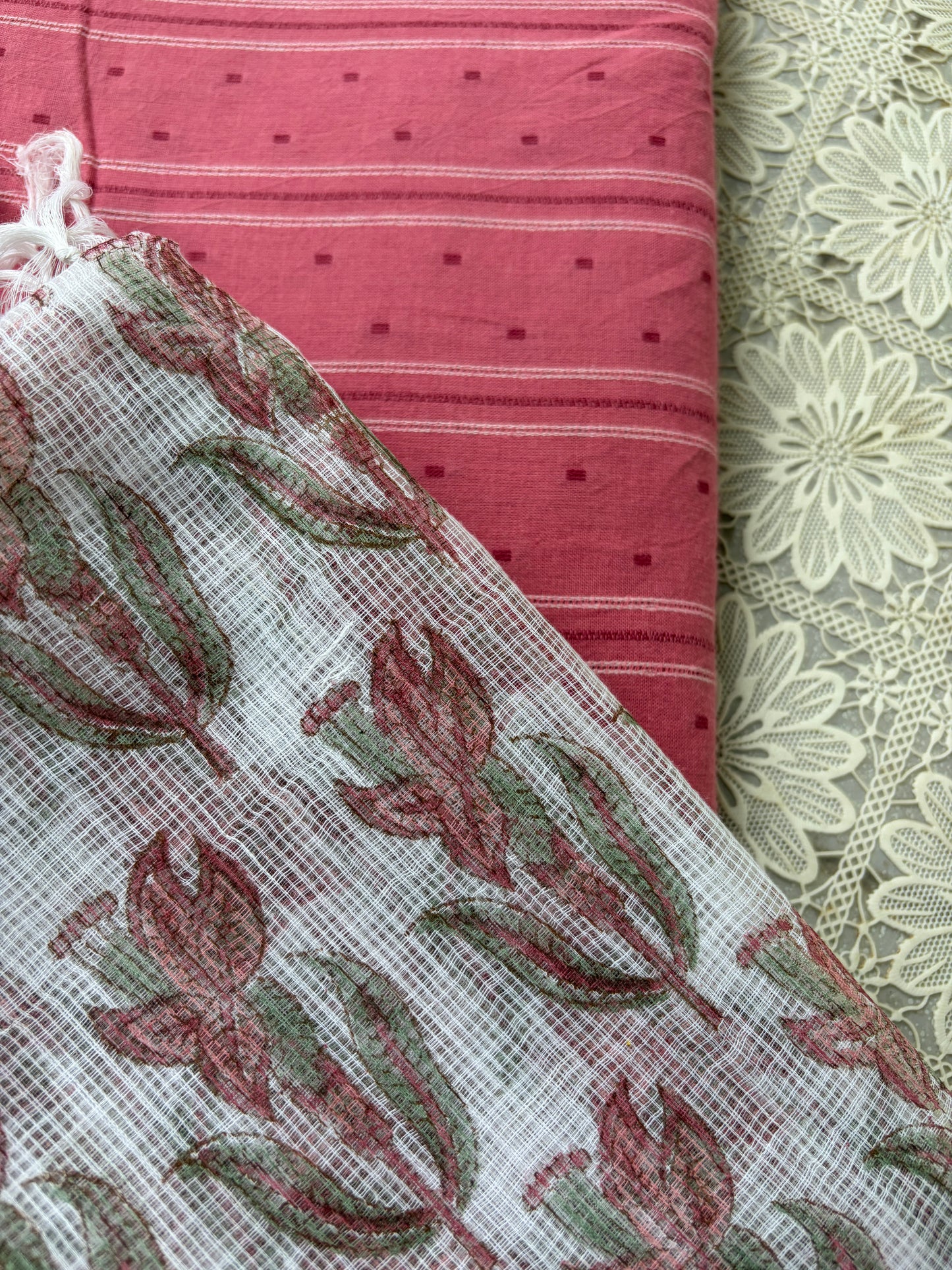 Mangalgiri kurta bottom fabric kota dupatta