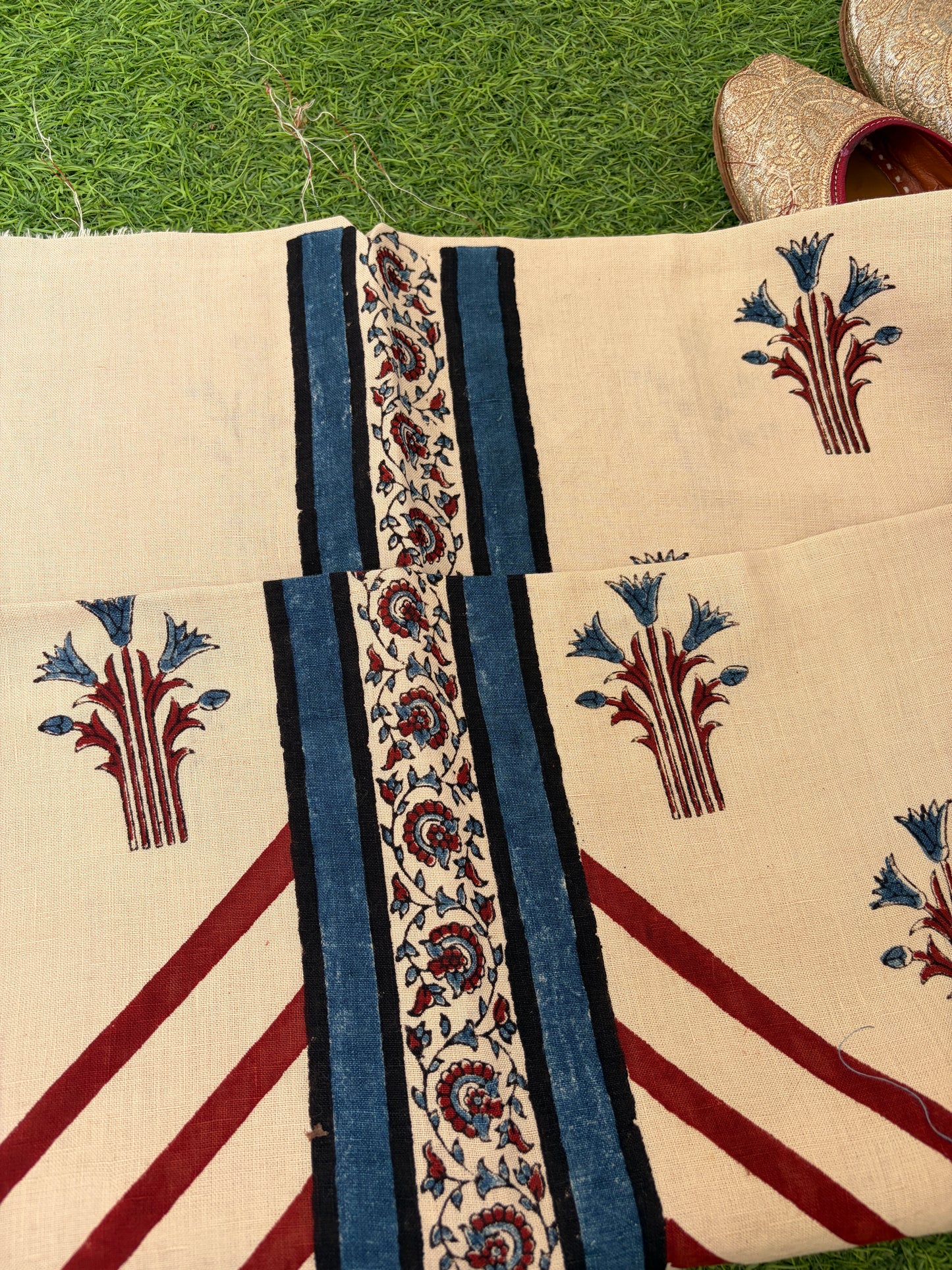 Linen Ajrakh Kurta and dupatta