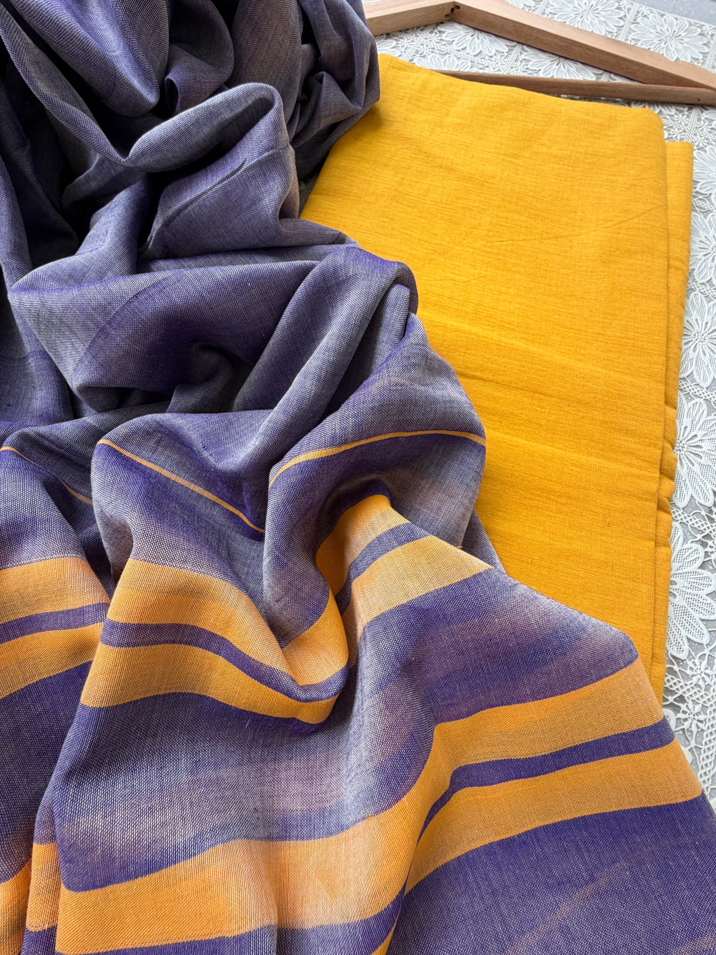 Mangalgiri Cotton 3 pc set - kurta bottom Dupatta