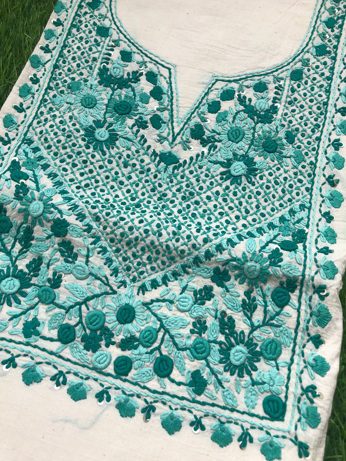 Handwoven Cotton embroidered kurta