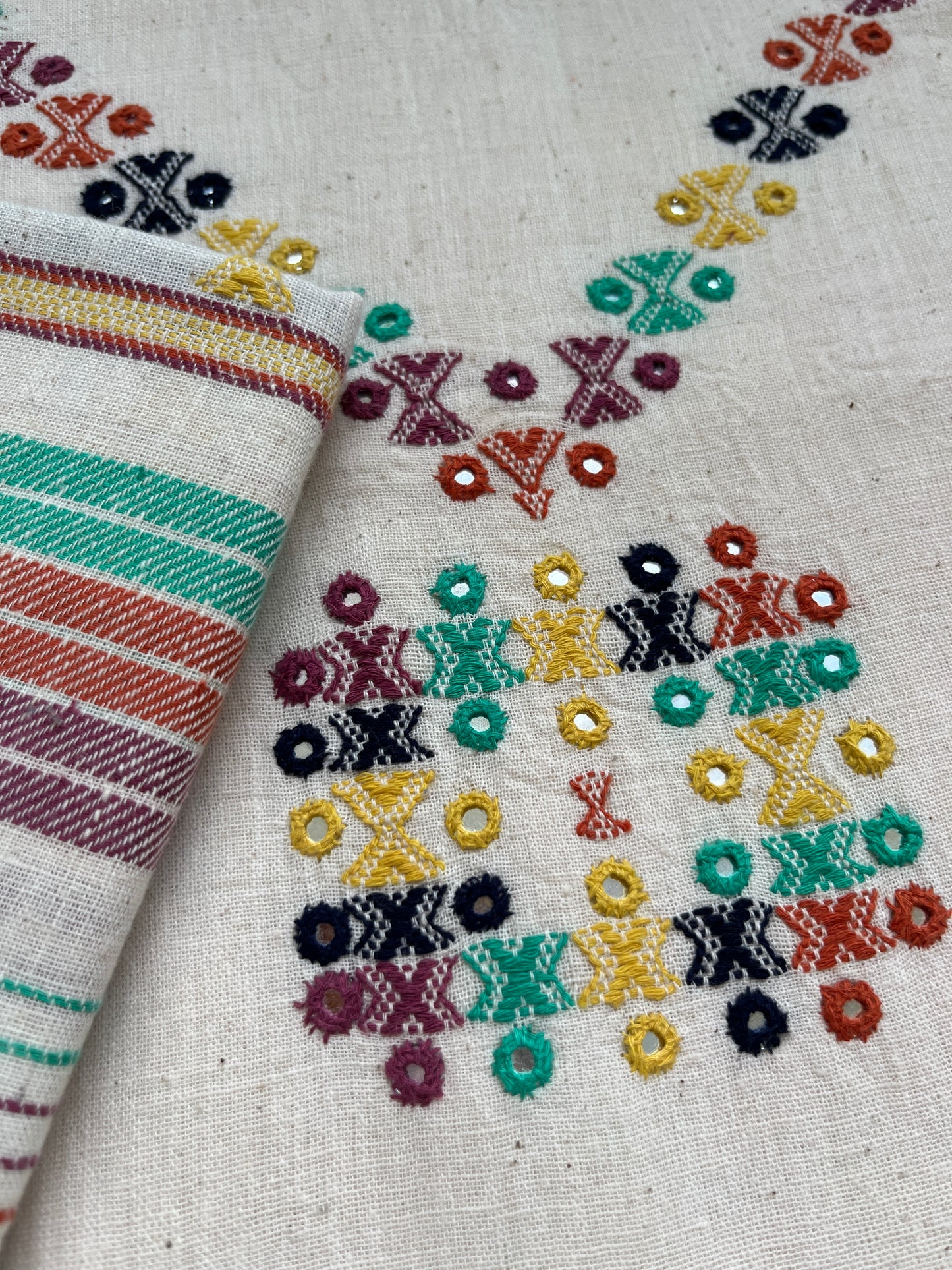 Handwoven organic kala Cotton kurta bottom dupatta