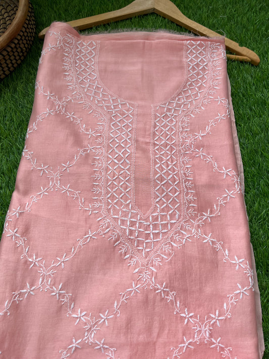 Chanderi chikan kurta