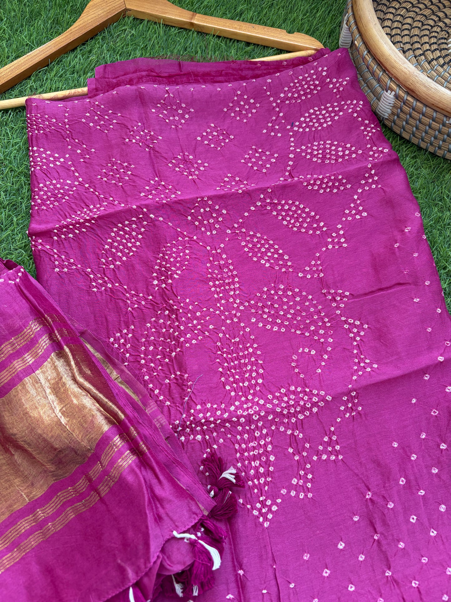 Chanderi Bandhani kurta dupatta