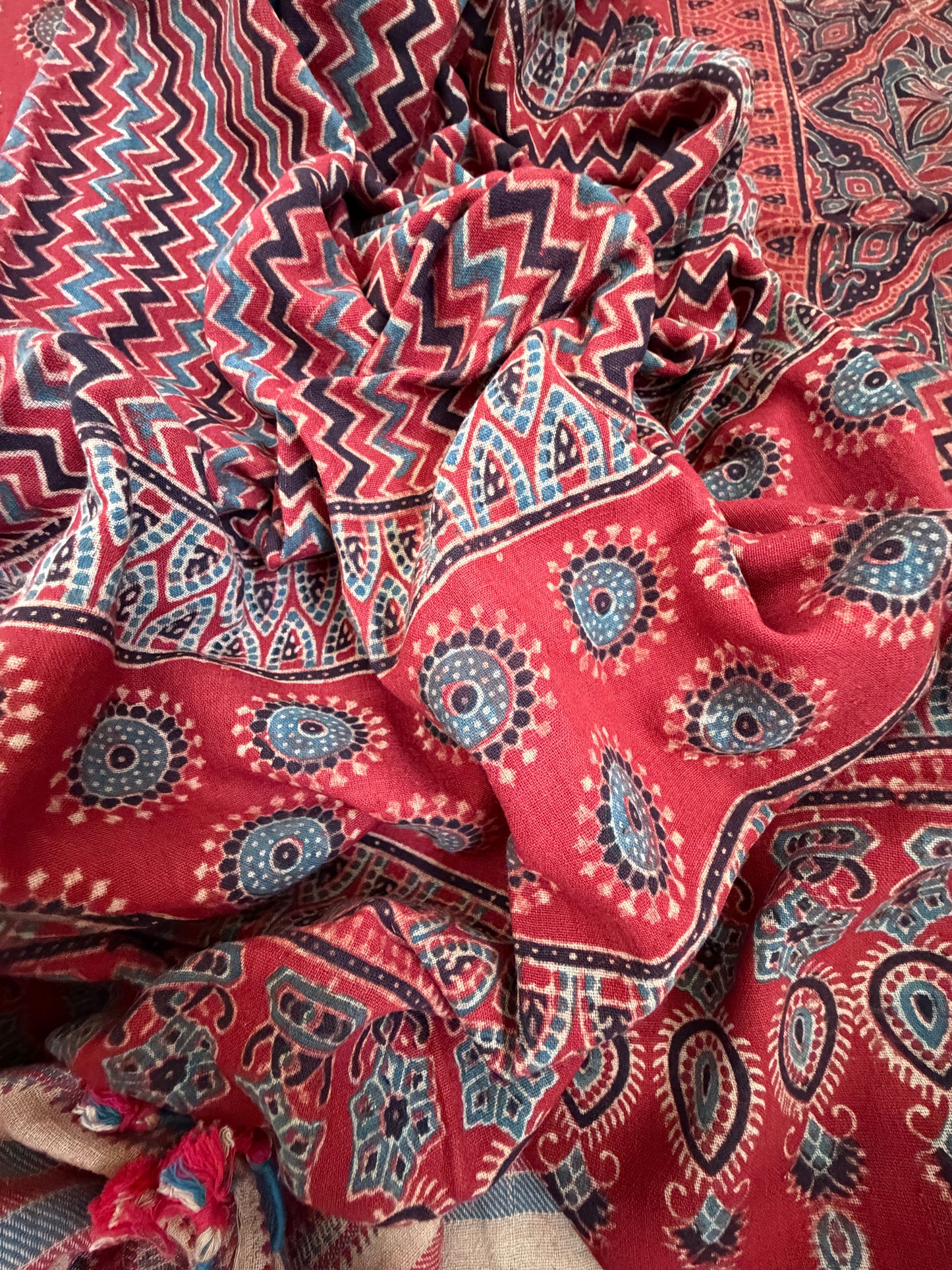 Kala Cotton Ajrakh Kurta bottom and dupatta
