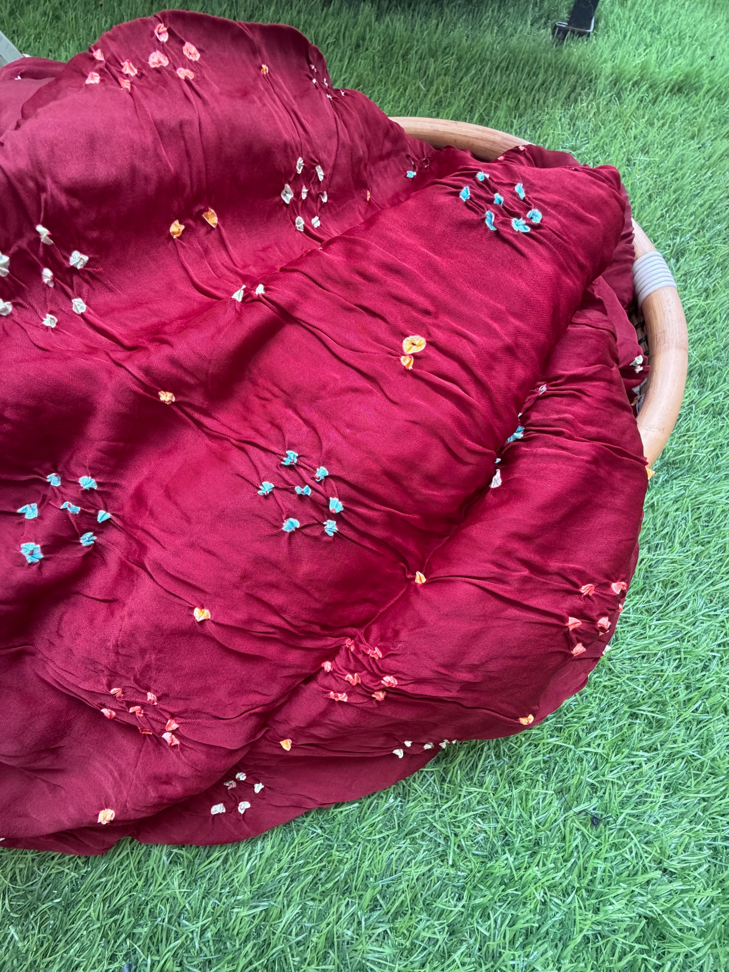 Modal silk bandhani fabric