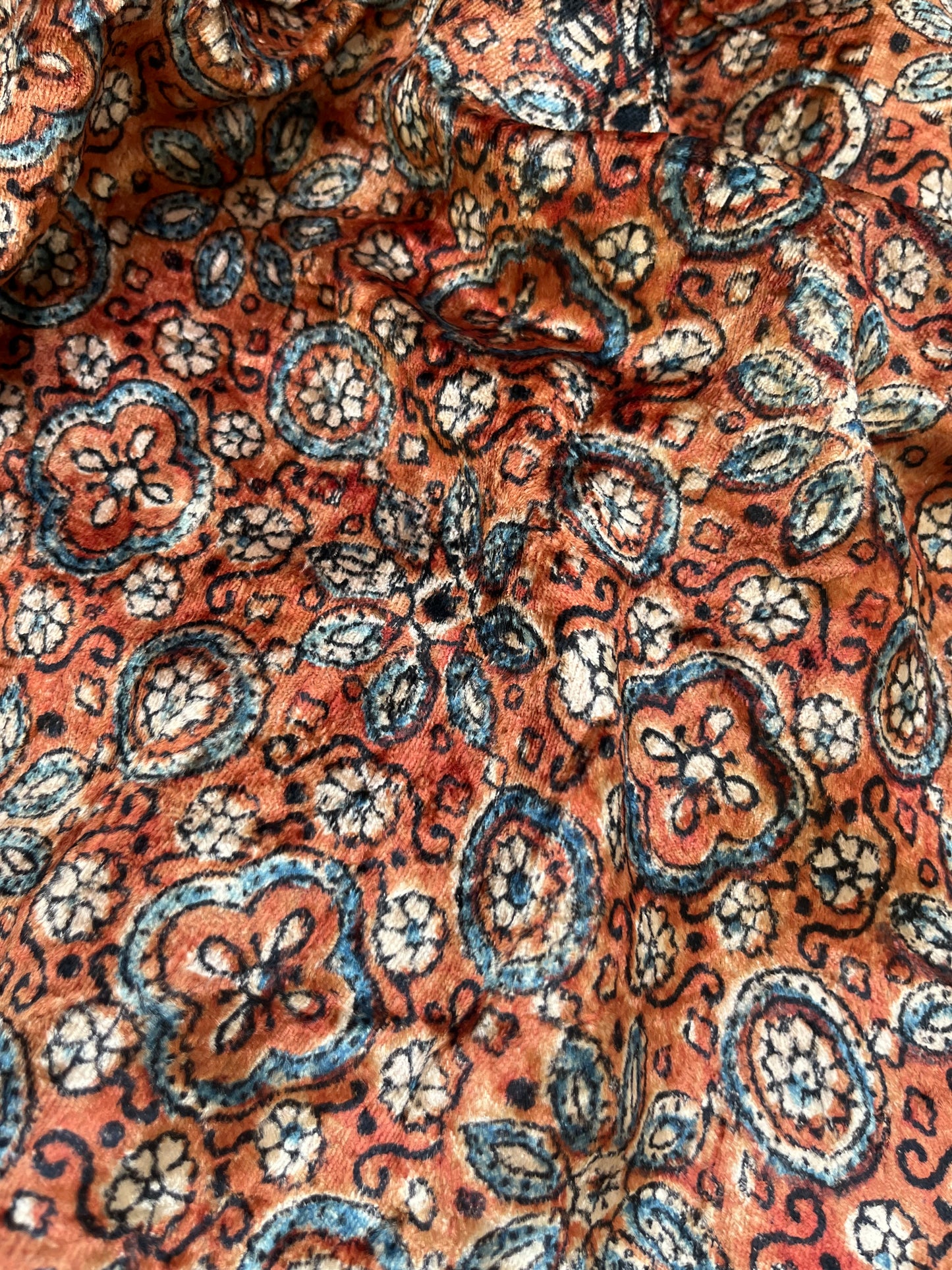Velvet Ajrakh Kurta fabric