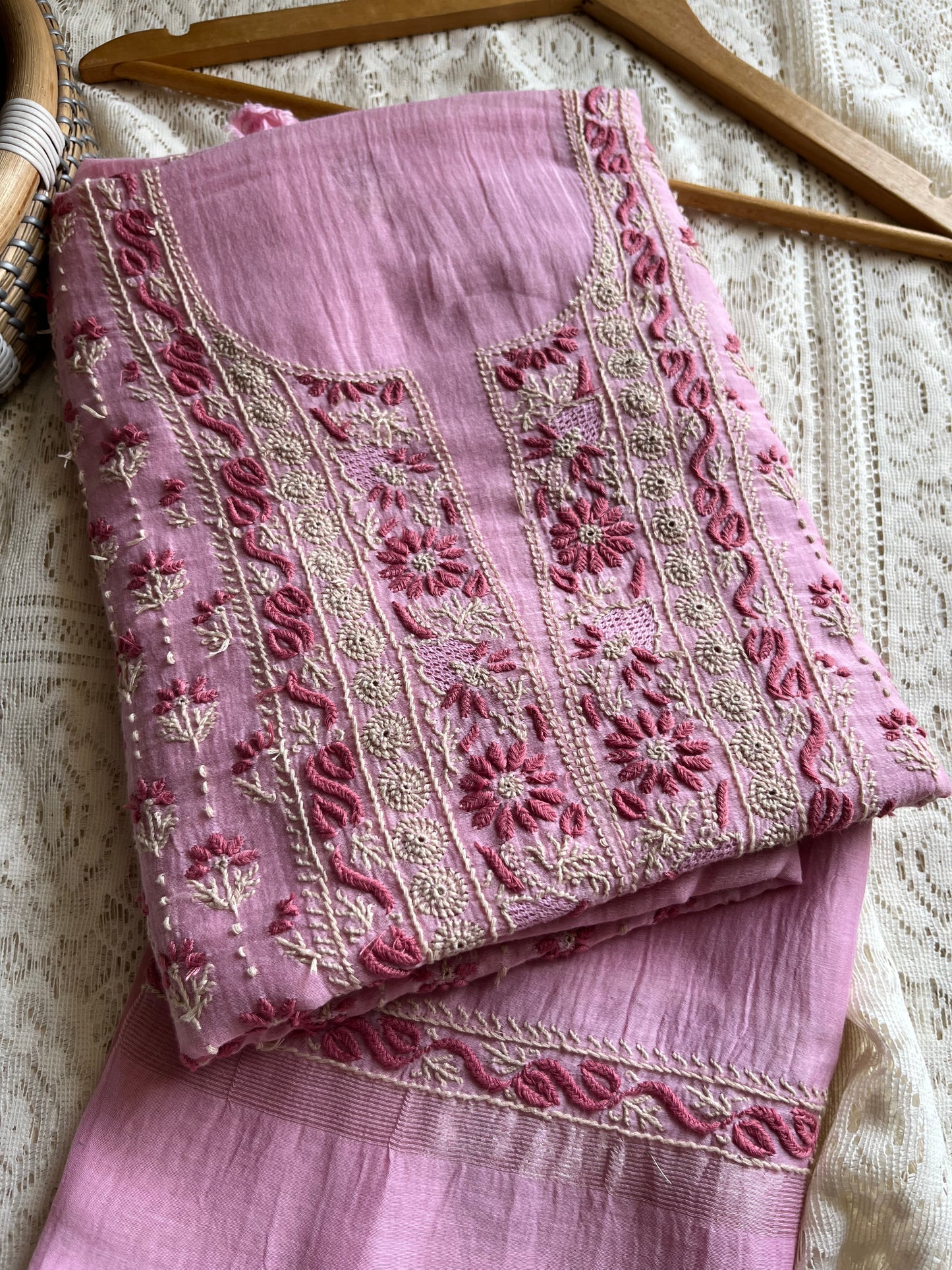 Chanderi Chikankari Kurta Dupatta