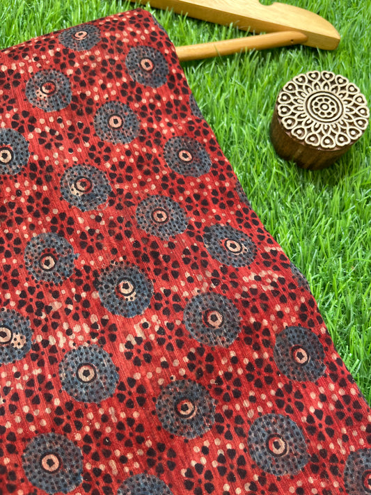 Ajrakh Chanderi fabric