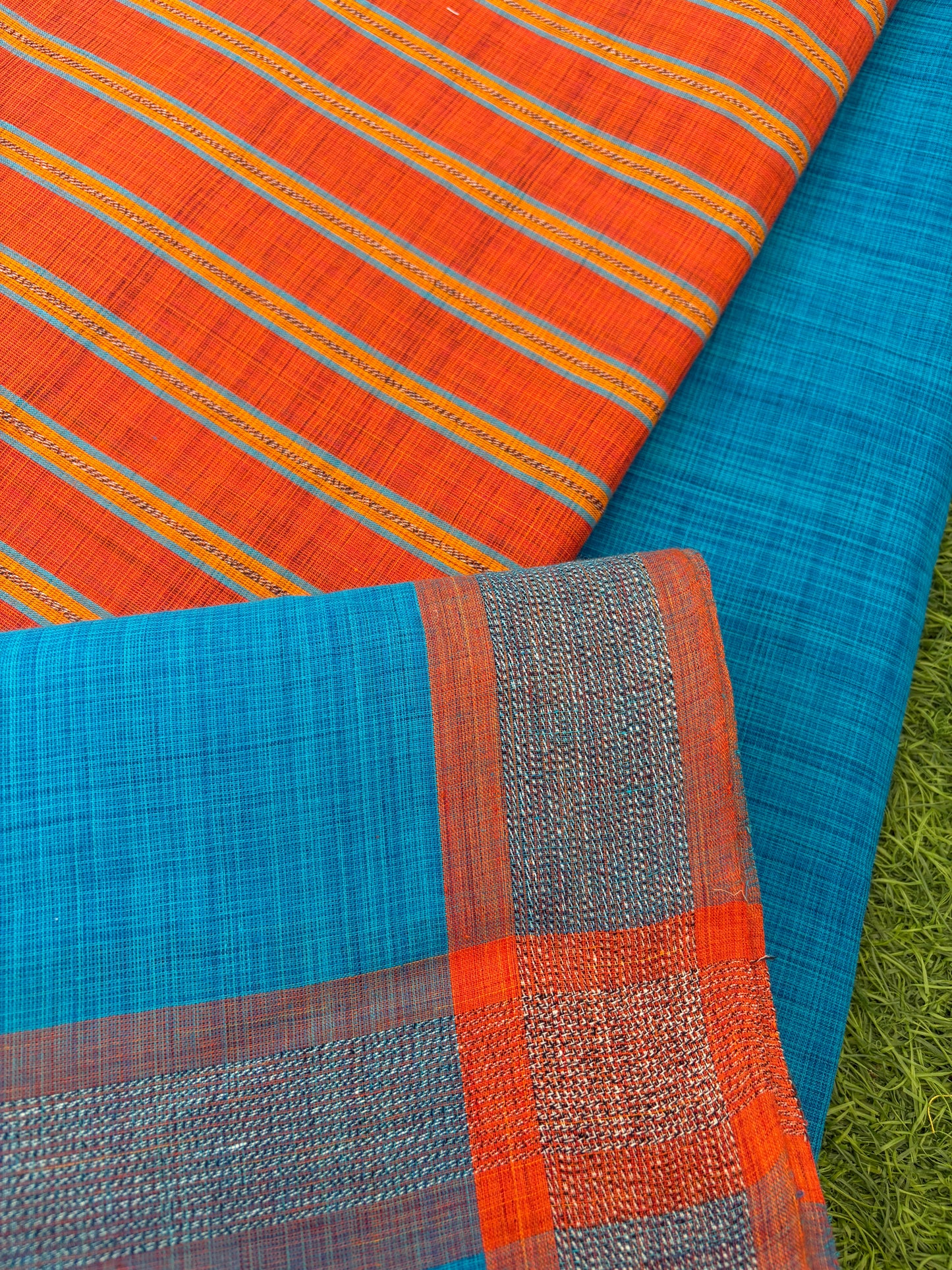 Mangalgiri Cotton 3 pc set - kurta Bottom Dupatta