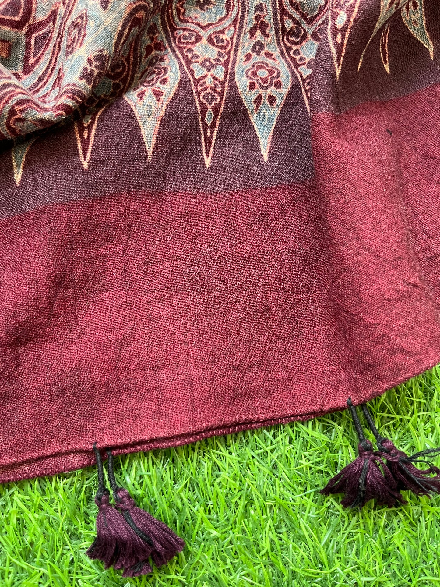 Handwoven ajrakh shawl