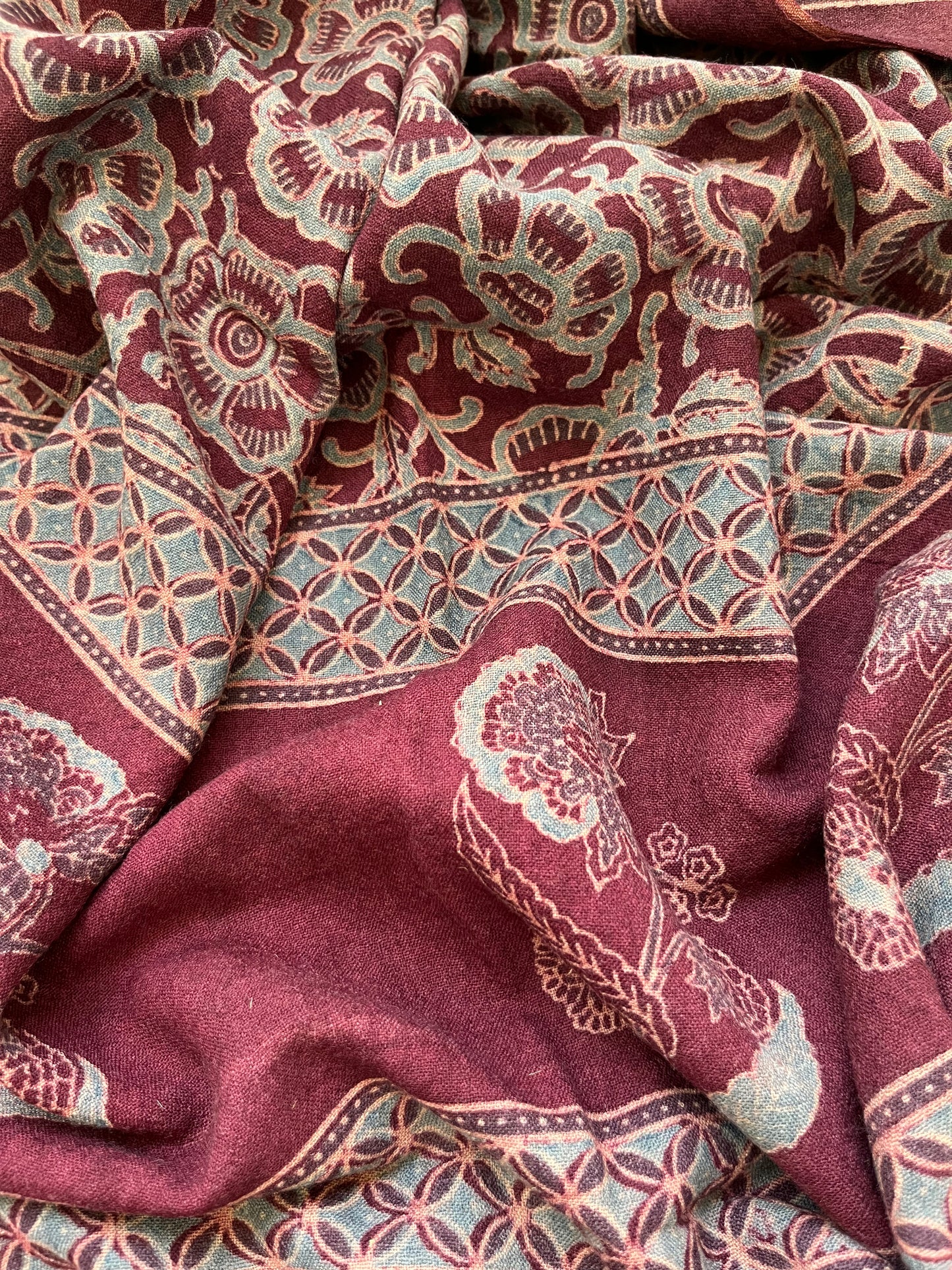 Handwoven ajrakh shawl