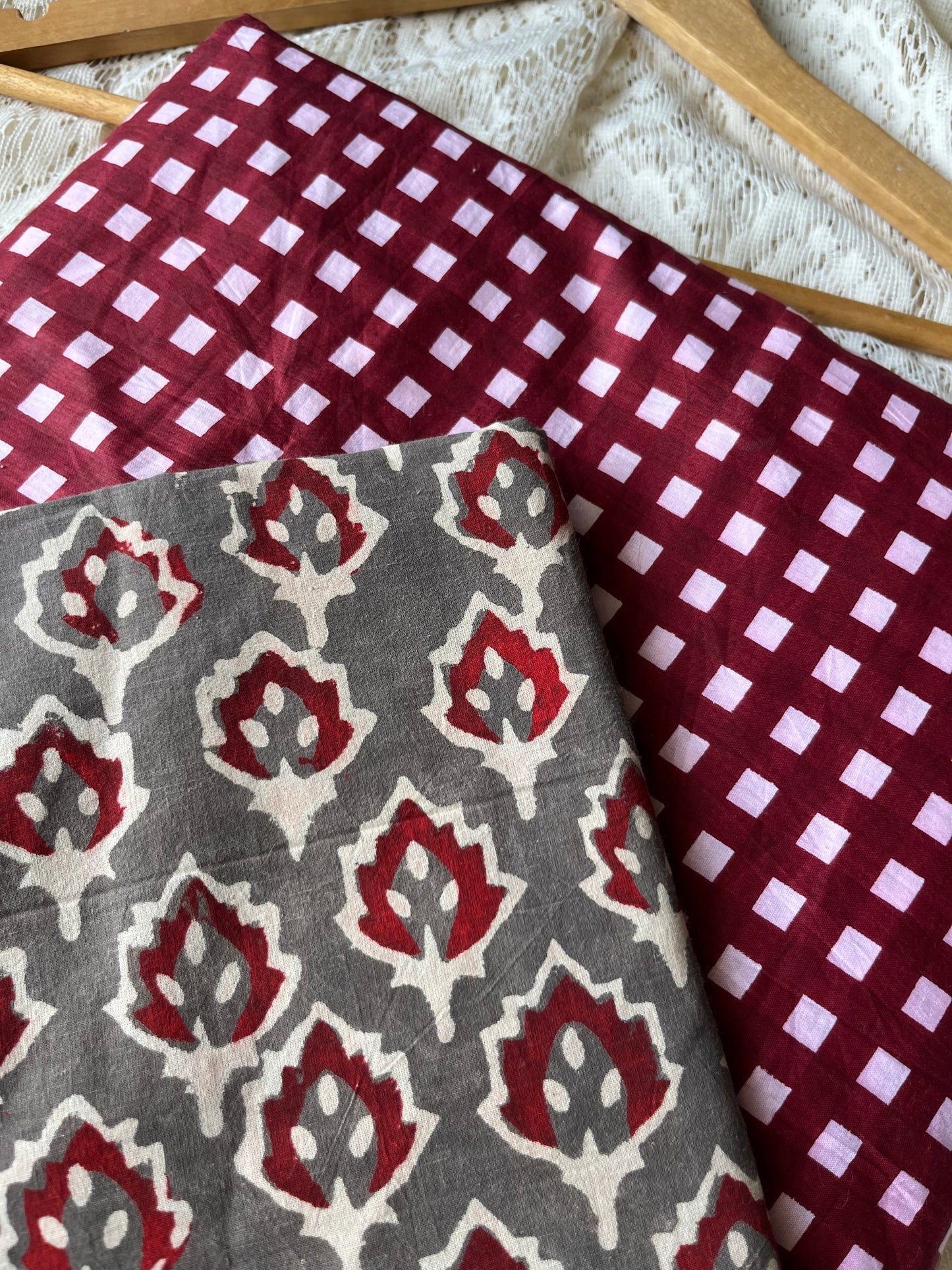 Check Cotton kurta Bottom