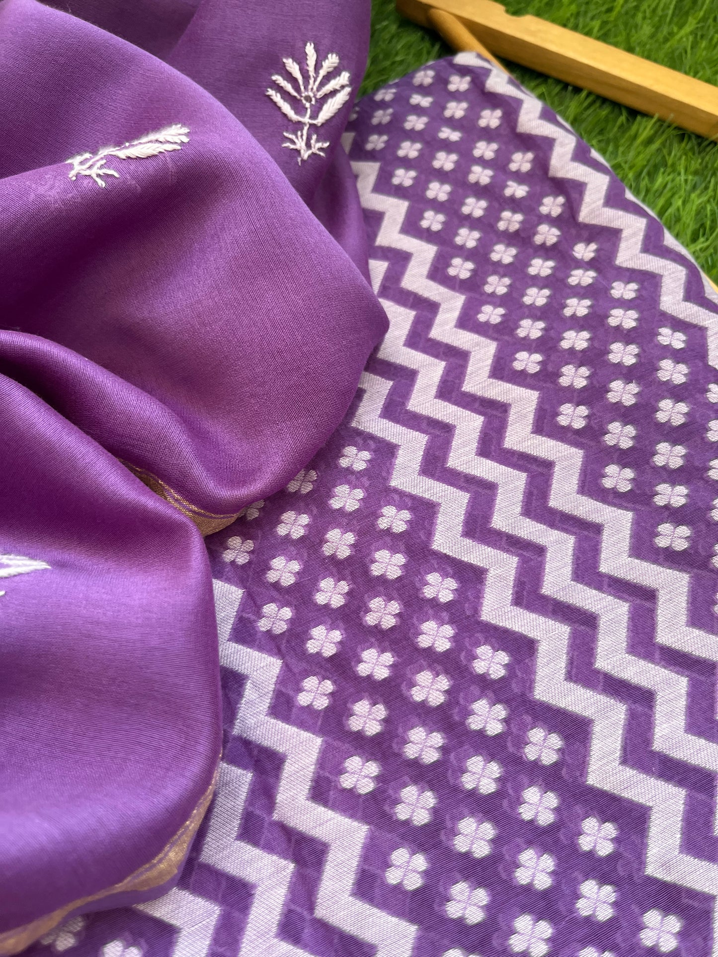 Jaamdani kurta chikankari dupatta