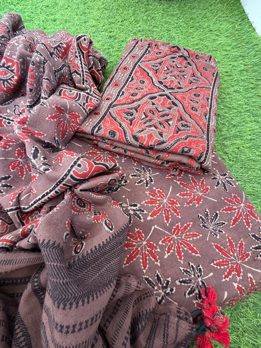 Kala Cotton Ajrakh Kurta bottom and dupatta