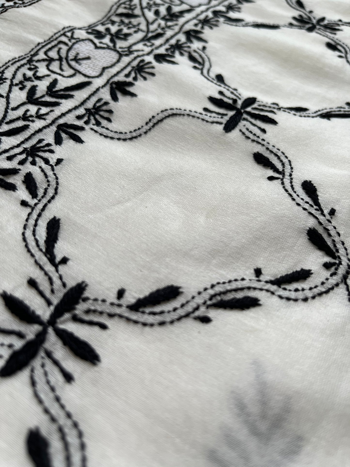 Chanderi chikankari kurta