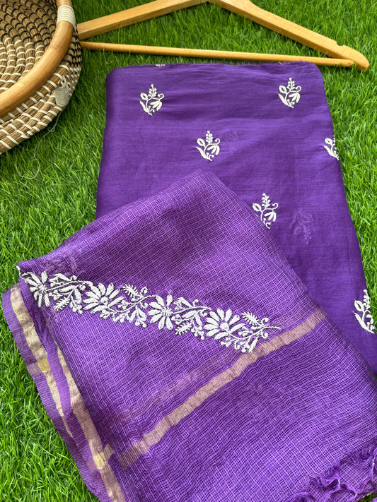 Chanderi chikan kurta and Dupatta