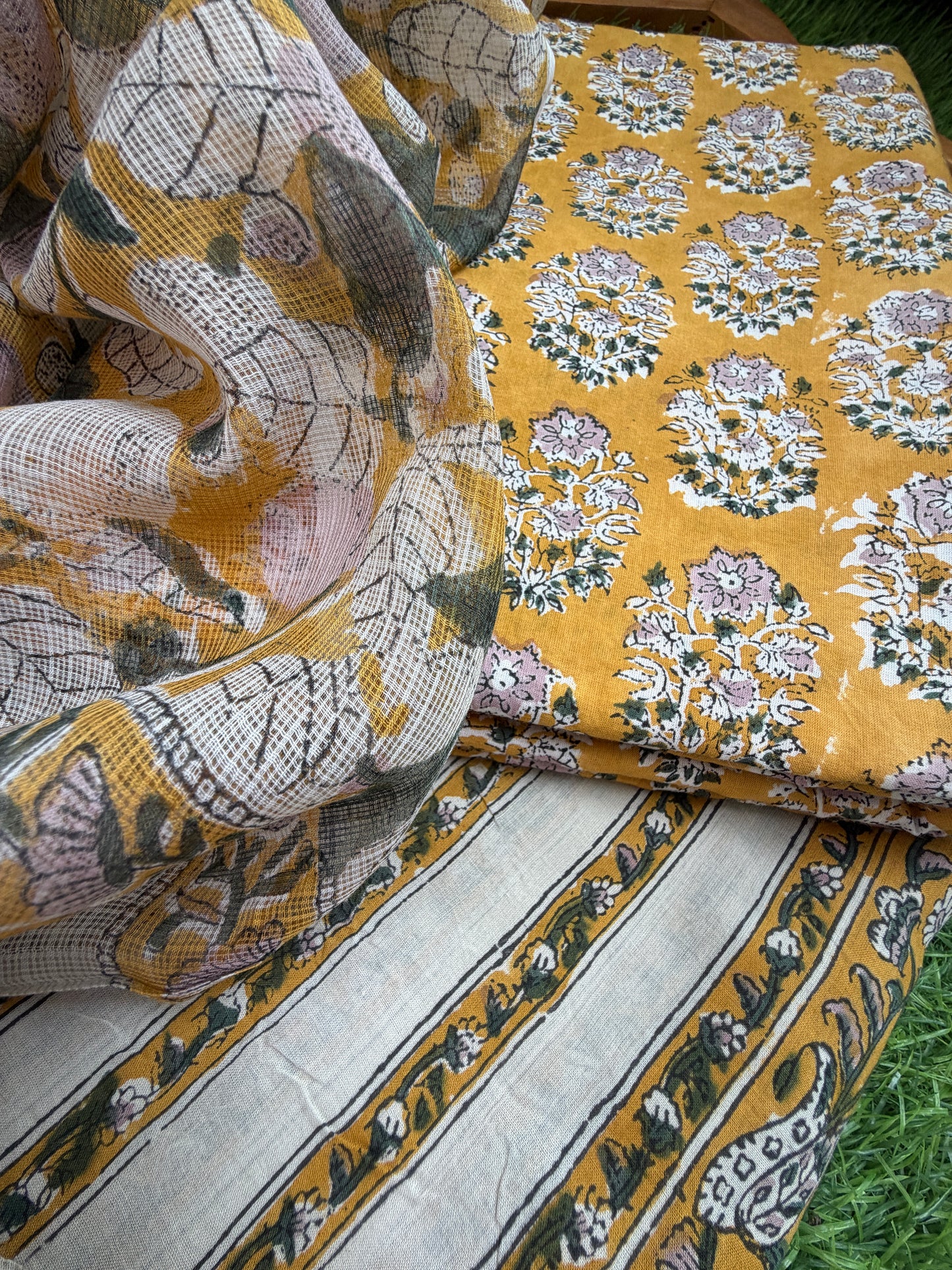 Cotton kurta bottom fabric kota dupatta