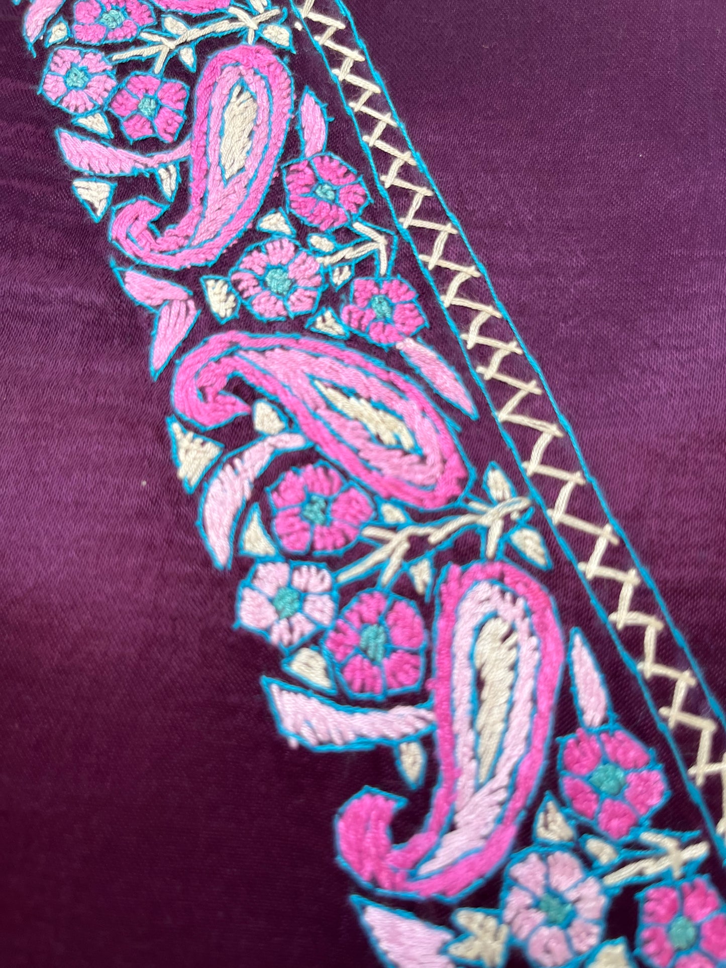 Mashru Silk kashmiri work kurta