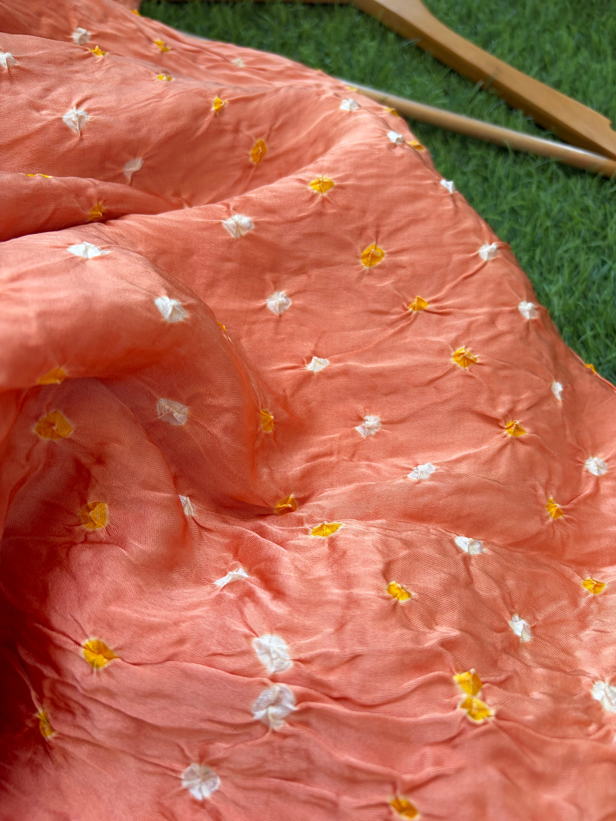Modal silk bandhani fabric