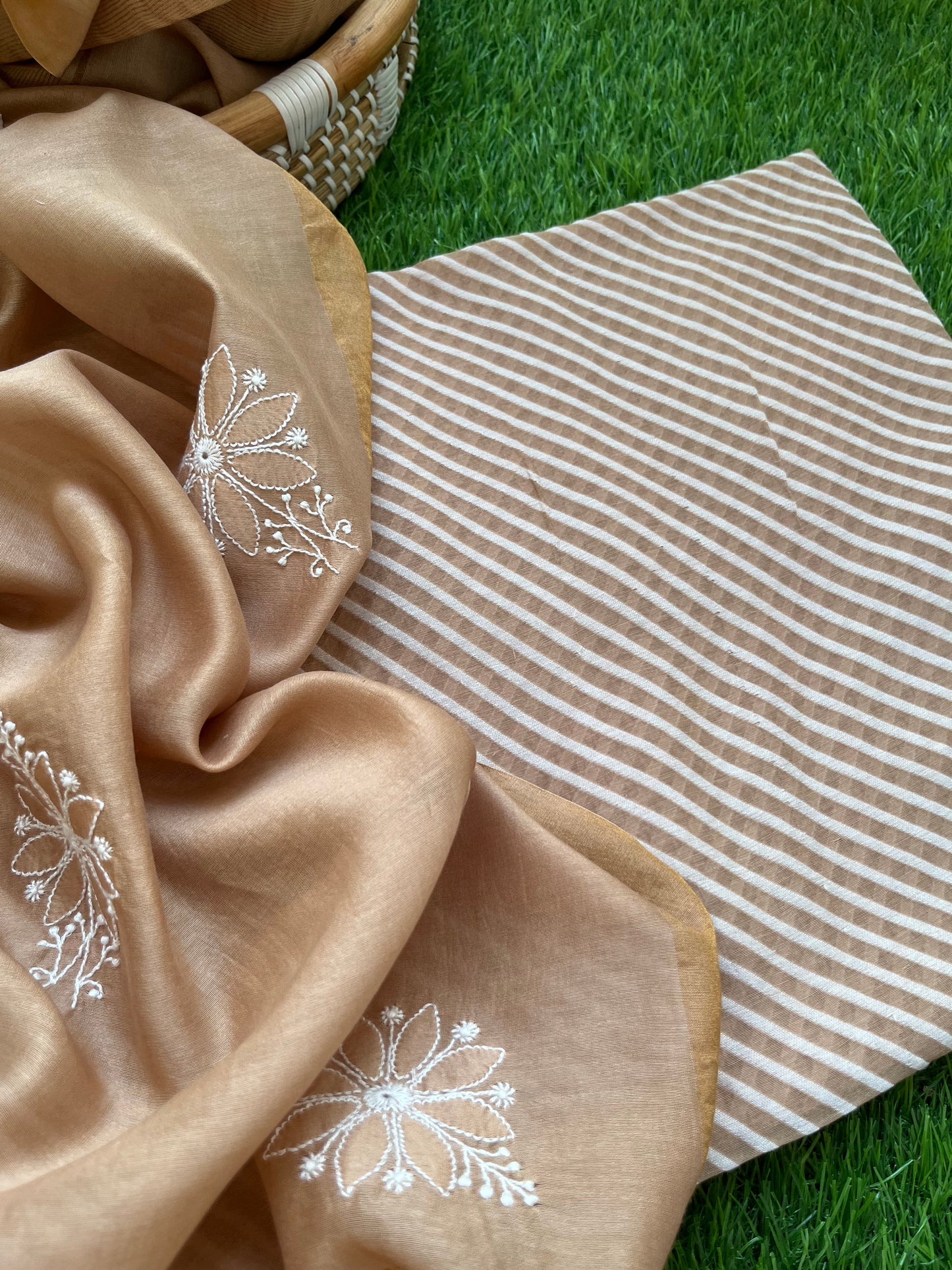 Jaamdani kurta chanderi dupatta