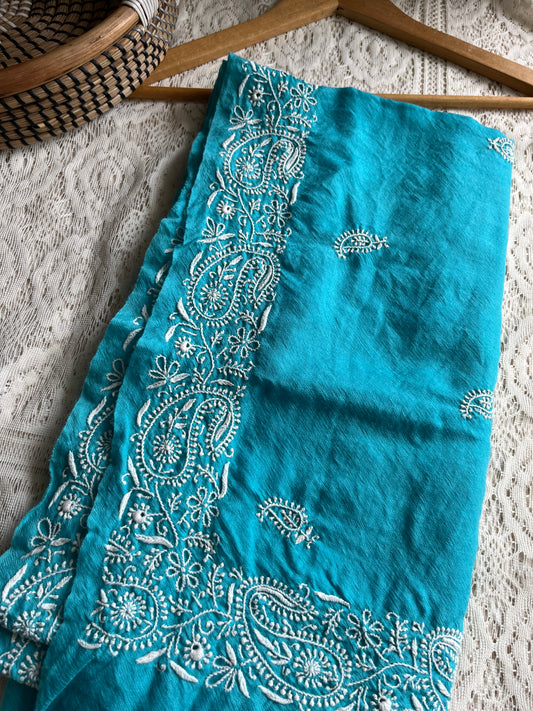 Pure wool chikankari shawl
