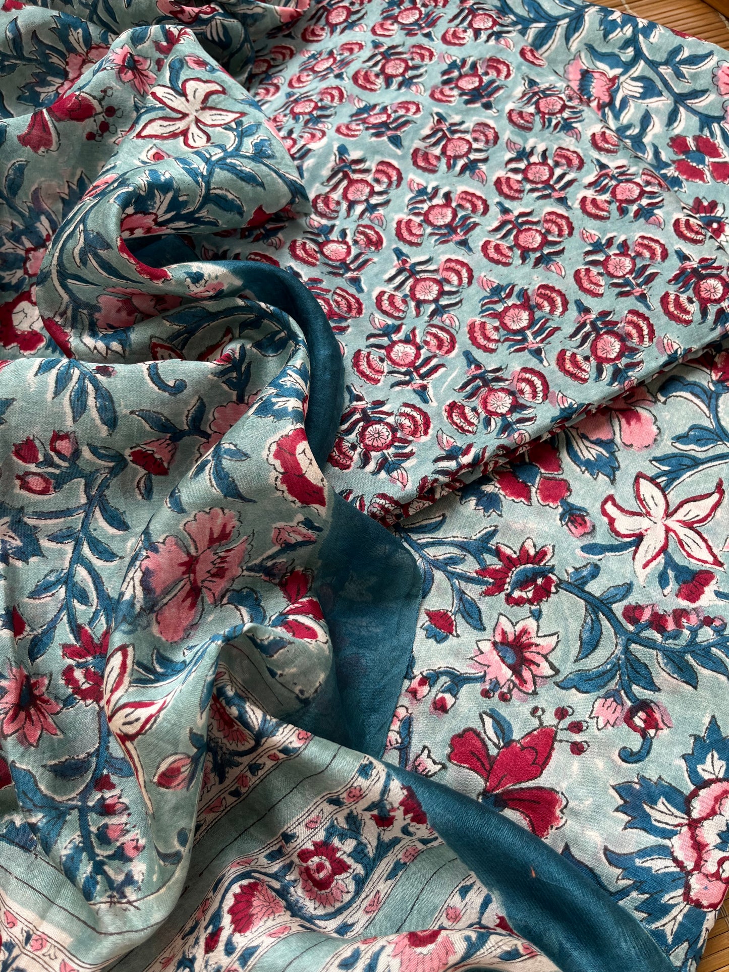Block print chanderi Dupatta Kurta bottom