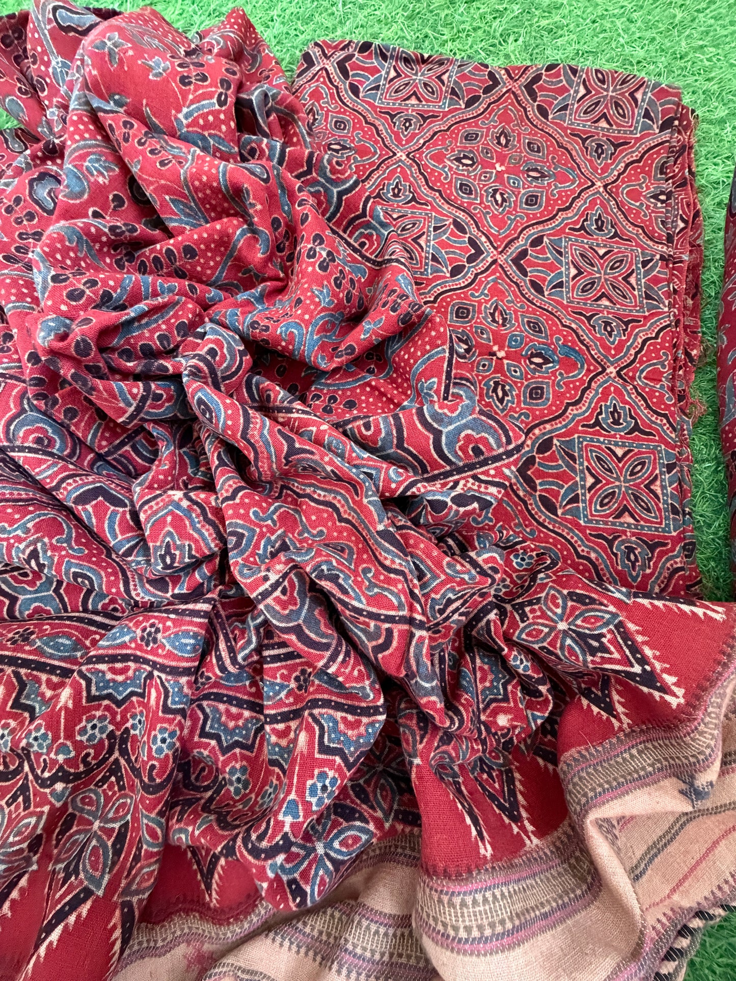 Kala Cotton Ajrakh Kurta bottom and dupatta