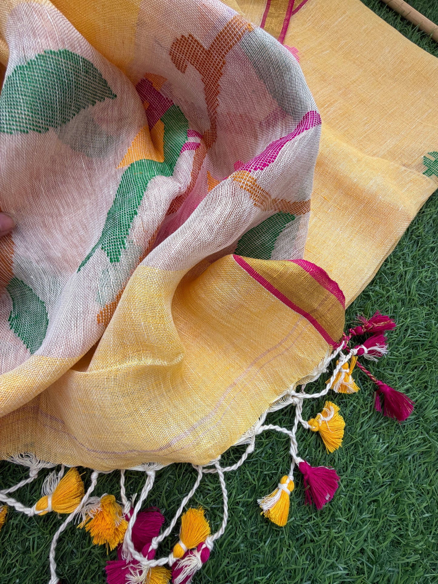 Linen Jaamdani kurta dupatta