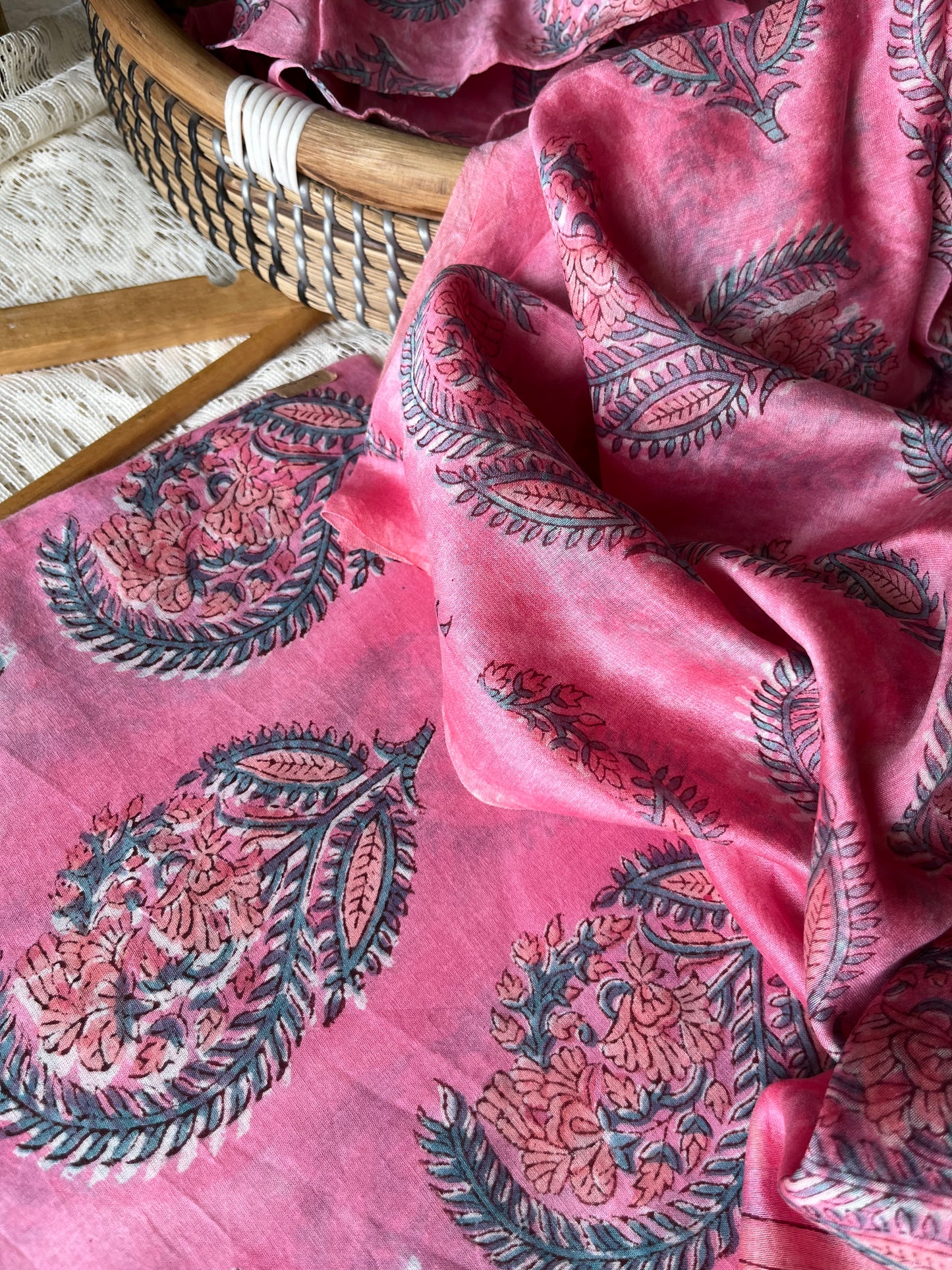 Cotton kurta chanderi dupatta