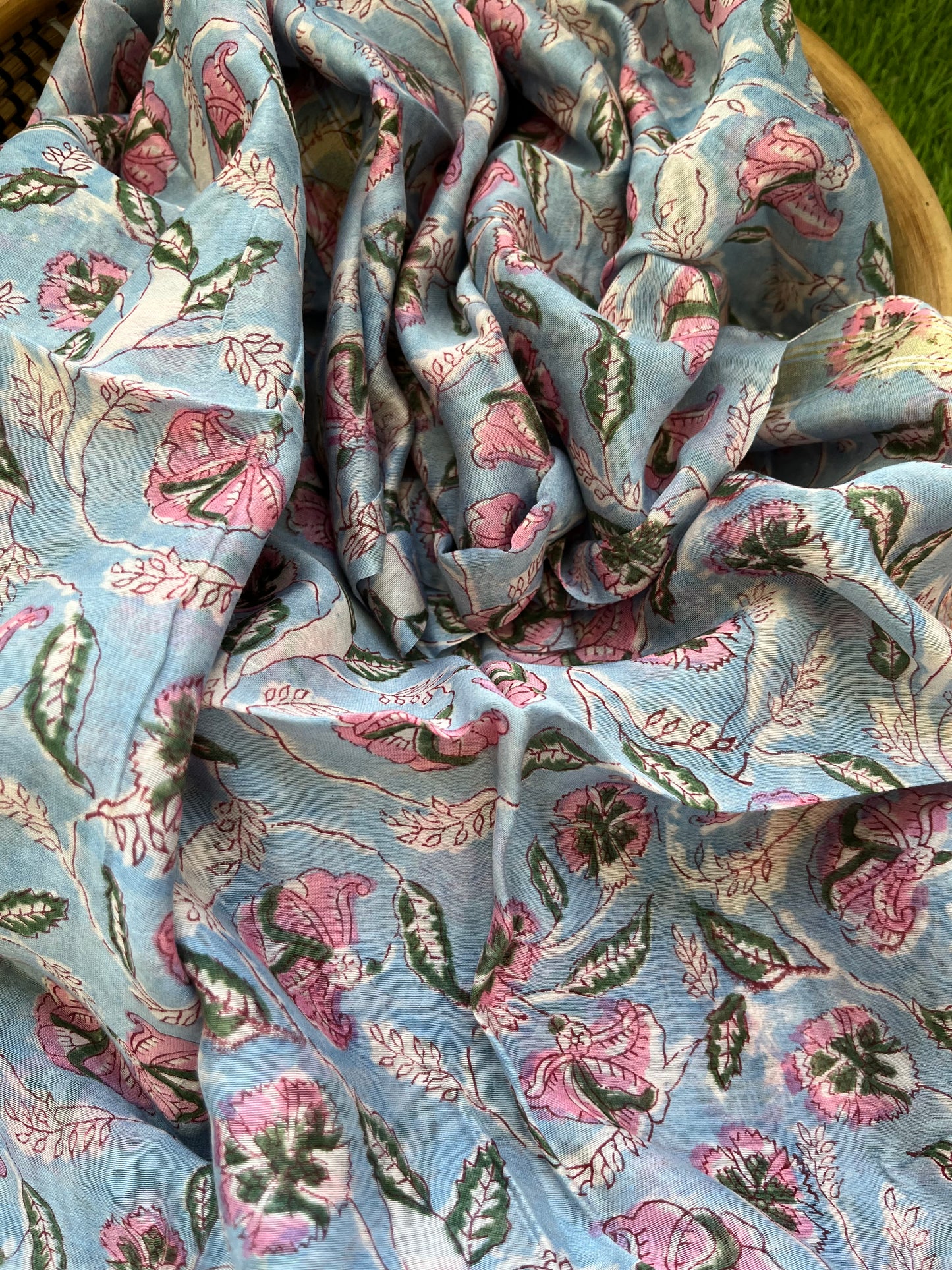 Chanderi block print dupatta ikkat kurta