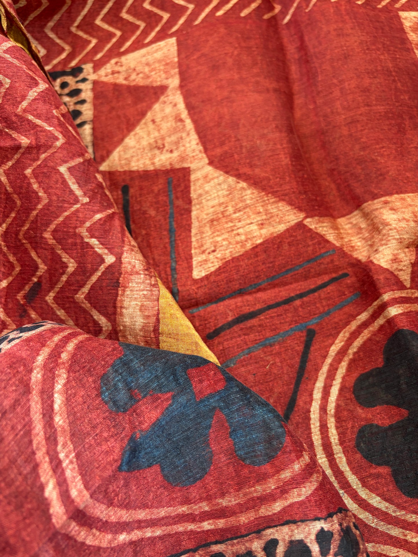 Linen Ajrakh Kurta and dupatta