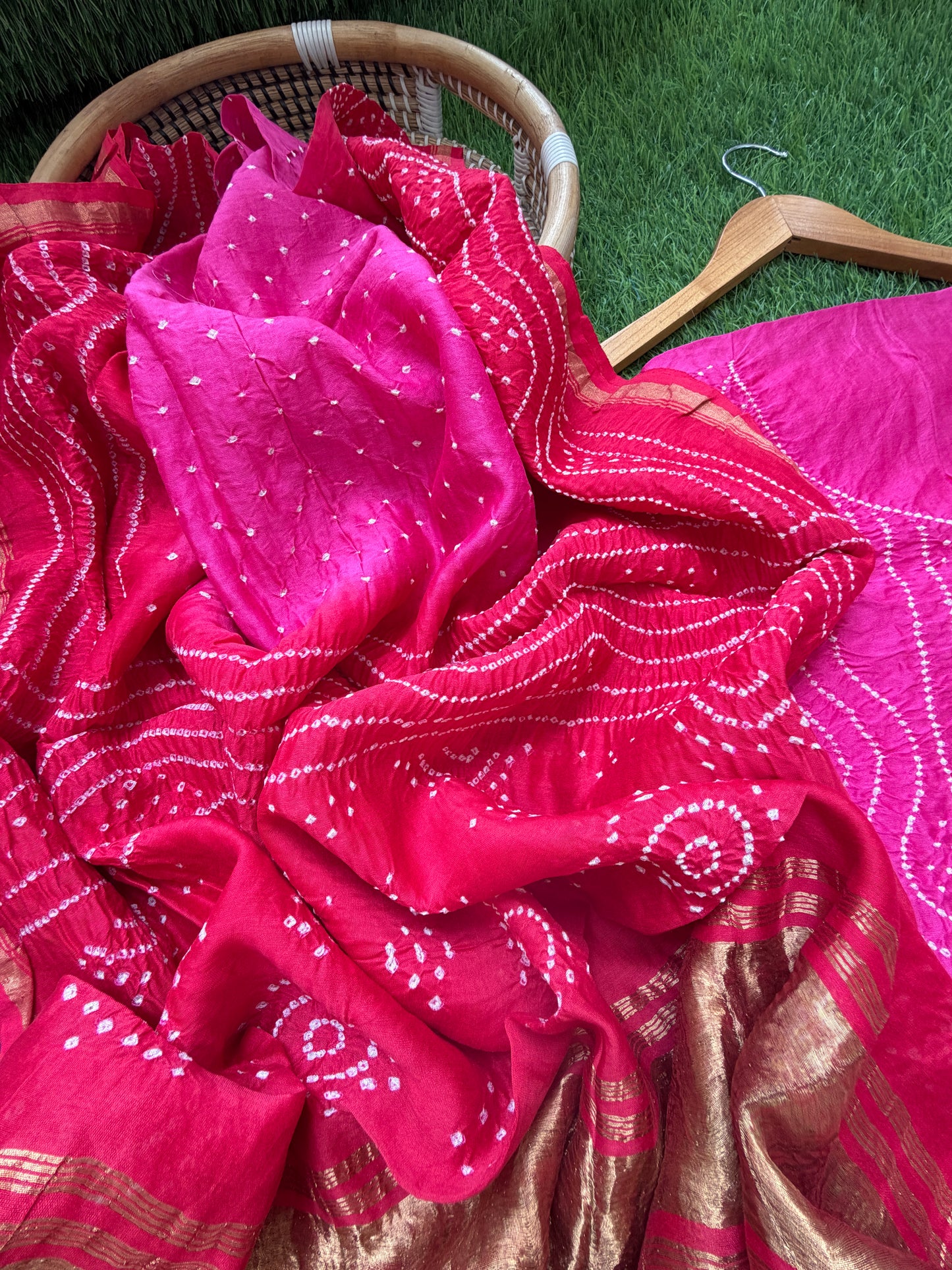 Chanderi Bandhani kurta dupatta
