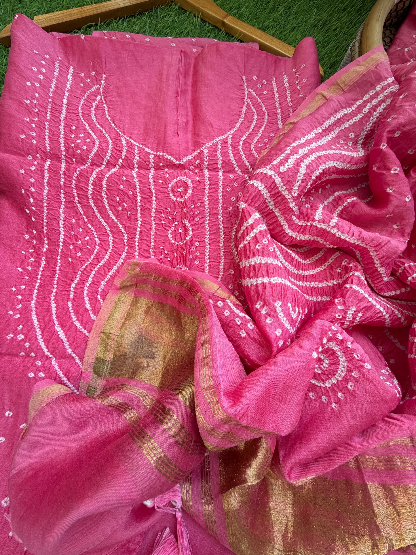 Chanderi Bandhani kurta dupatta