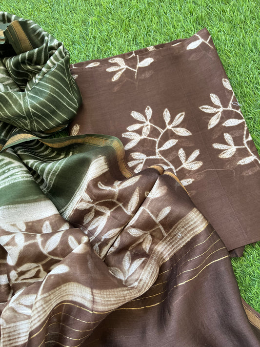 Shibori chanderi kurta dupatta