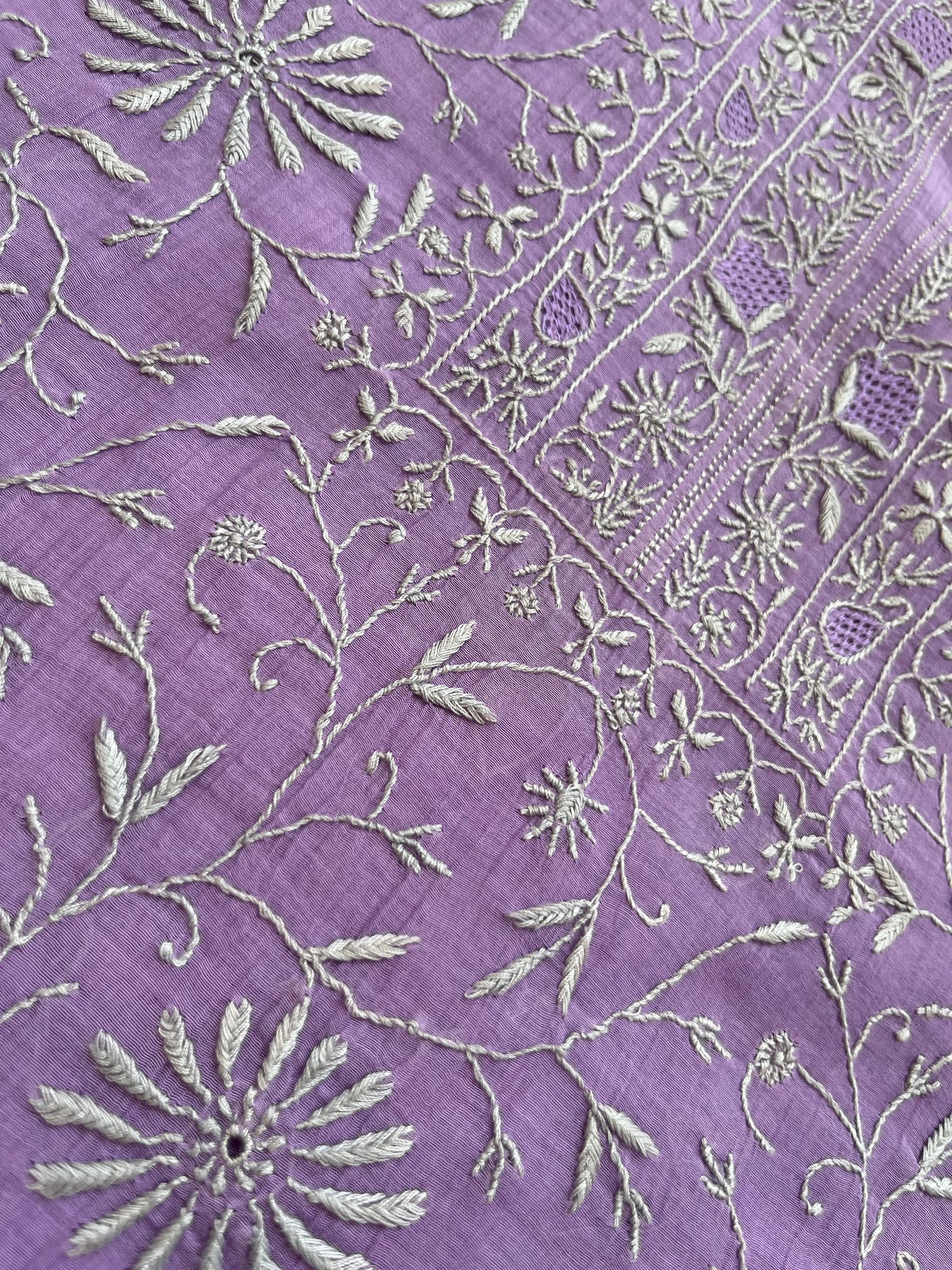 Chanderi chikankari kurta