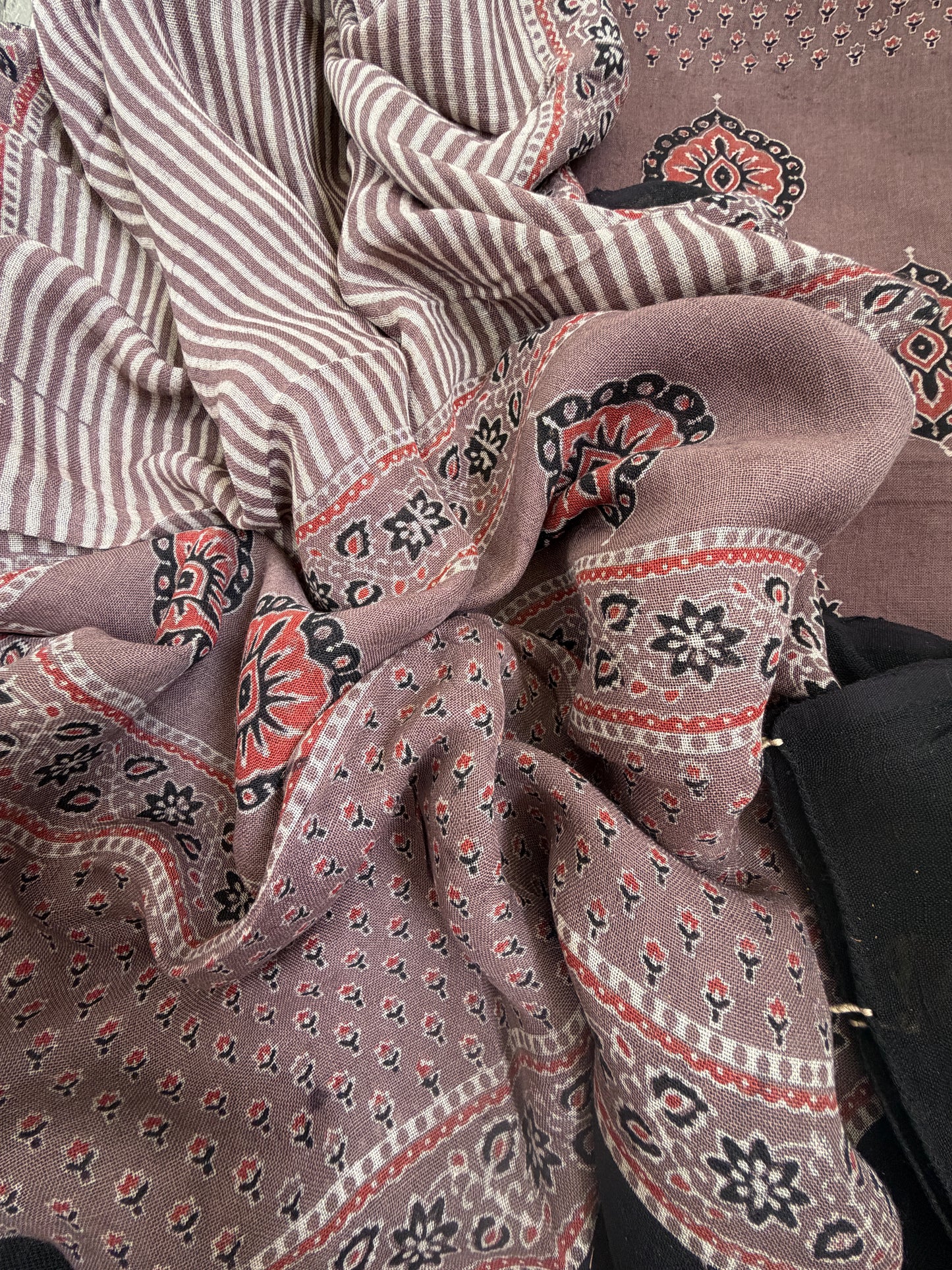 Linen Ajrakh Kurta and dupatta