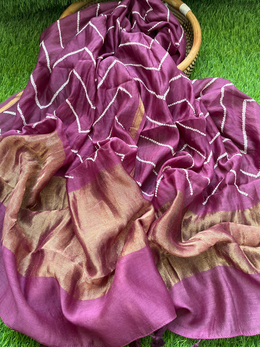 Bandhani Chanderi silk Dupatta